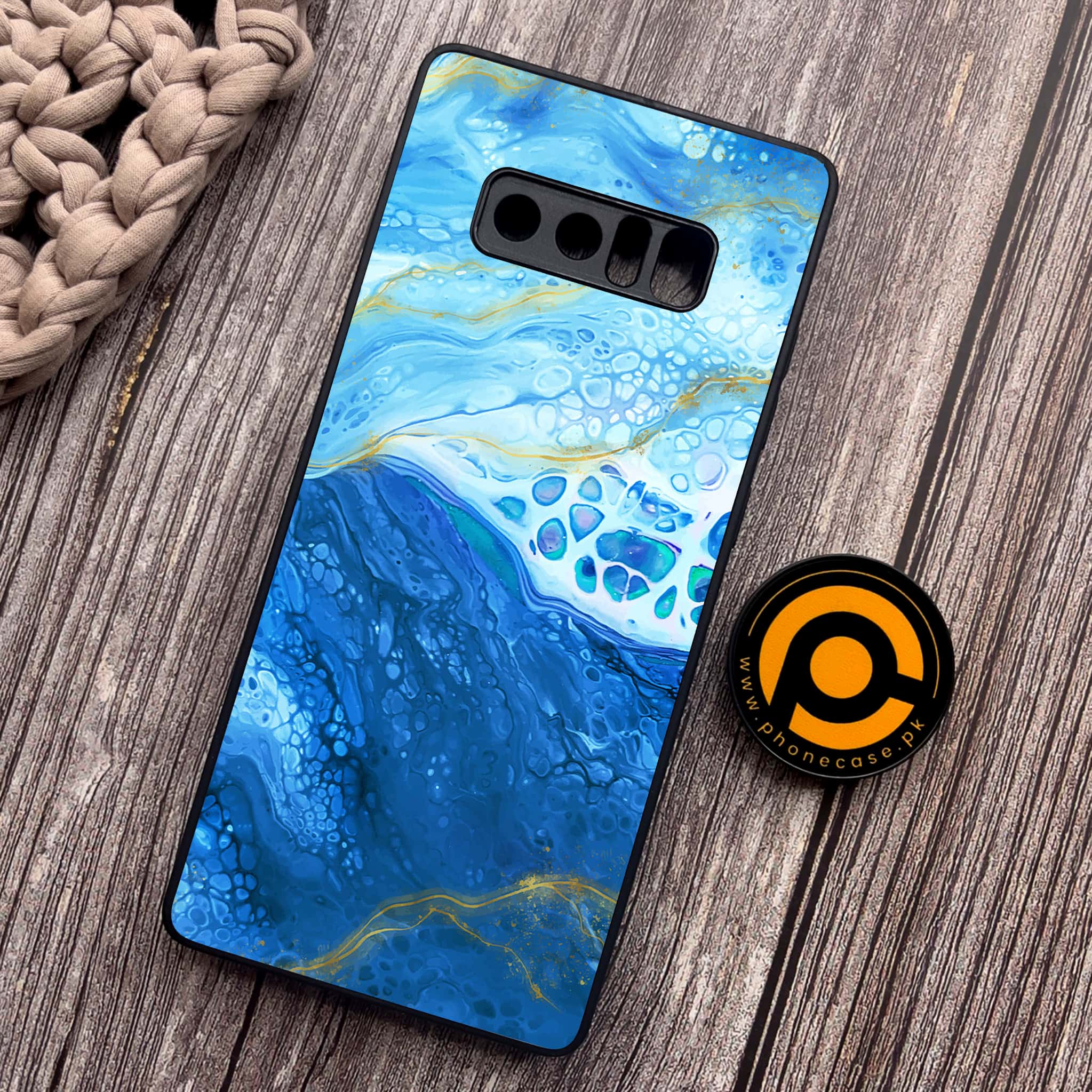Samsung Galaxy Note 8 - Blue Marble 2.0 Series - Premium Metal Printed soft Bumper shock Proof Case