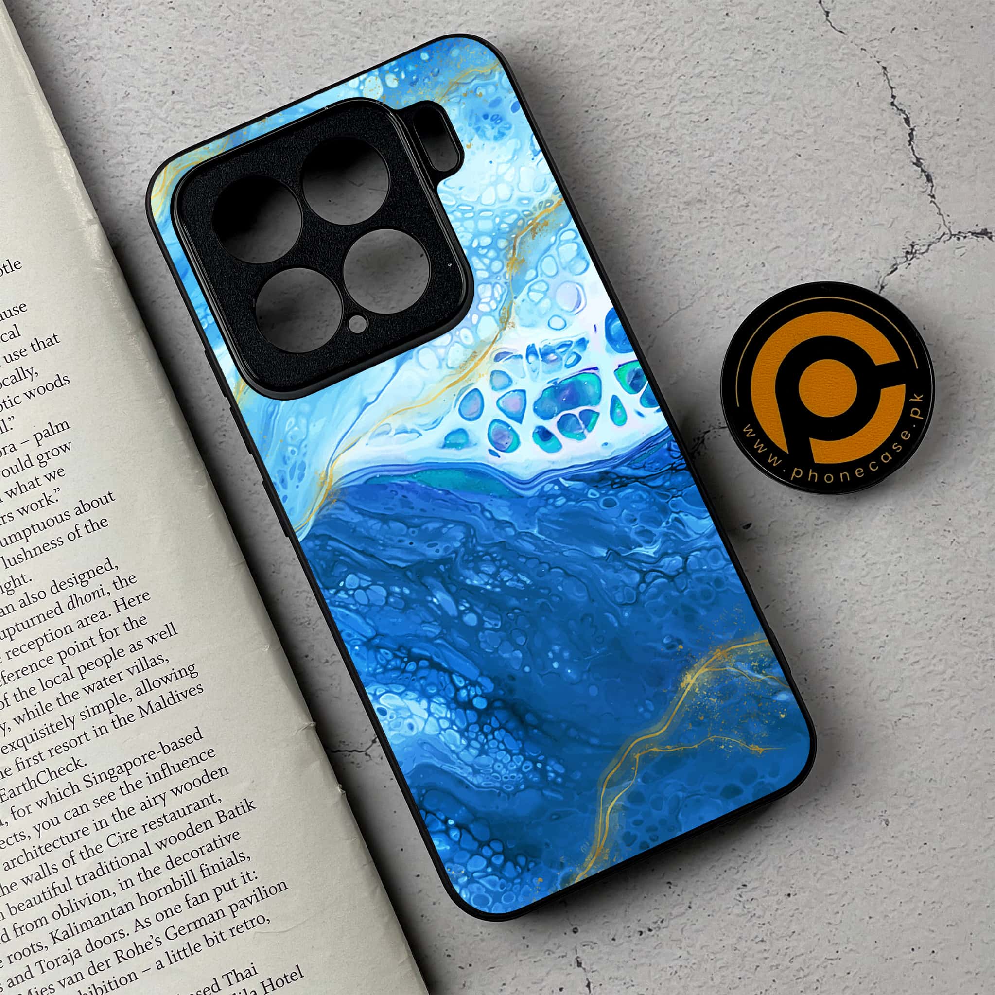 Xiaomi 15 - Blue Marble 2.0 Series - Premium Metal Printed soft Bumper shock Proof Case