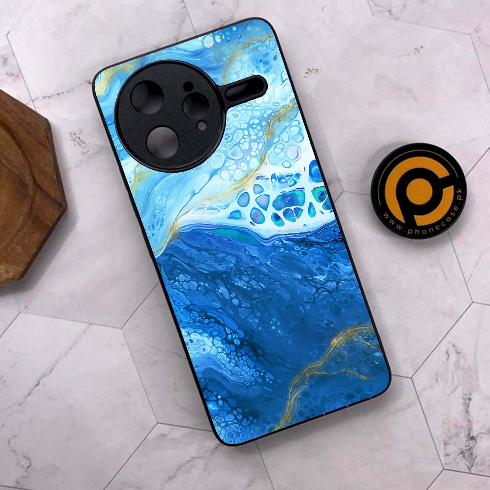 Xiaomi Poco F7 Ultra 5G - Blue Marble 2.0 Series - Premium Metal Printed soft Bumper shock Proof Case