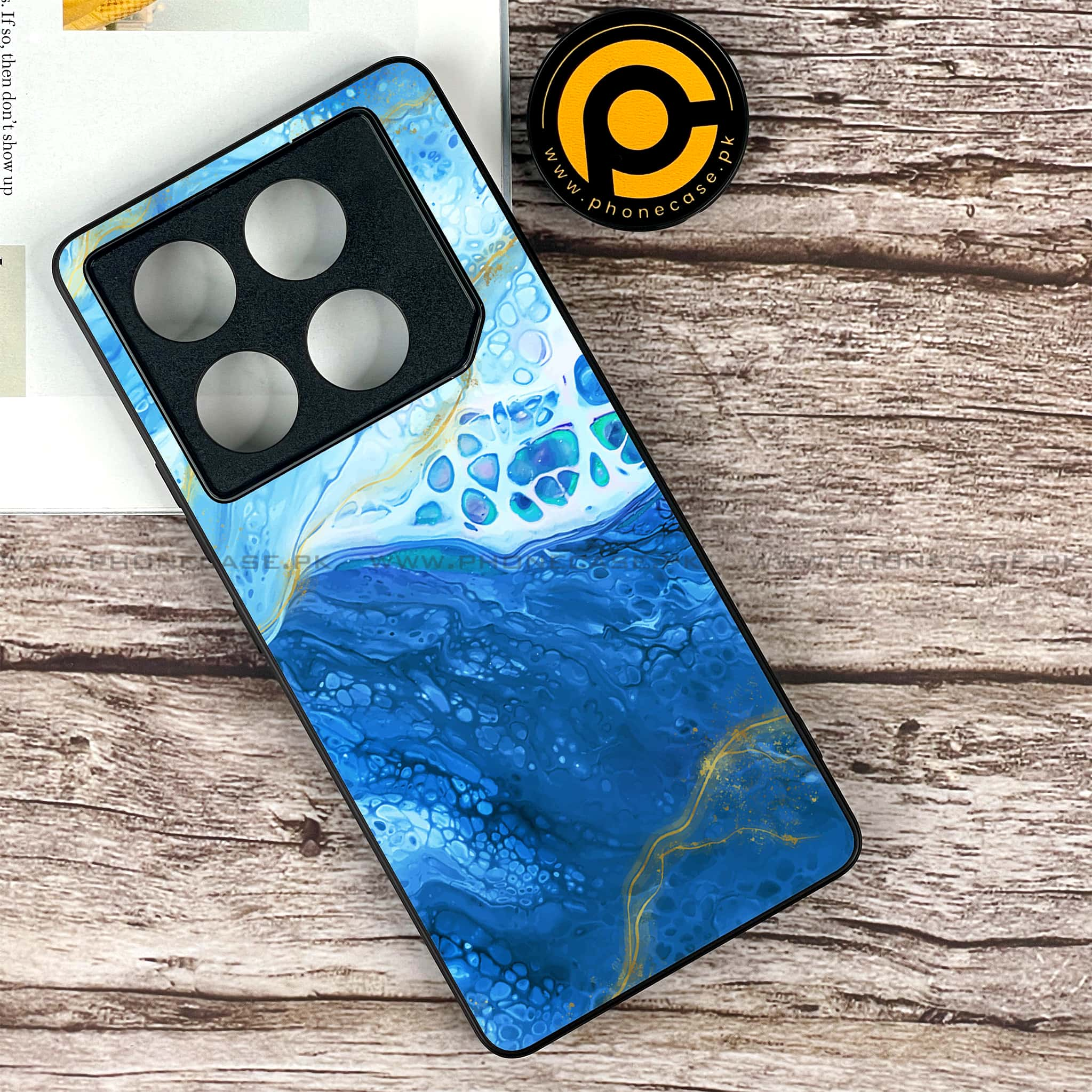 Infinix GT 20 Pro - Blue Marble 2.0 Series - Premium Printed Glass soft Bumper shock Proof Case