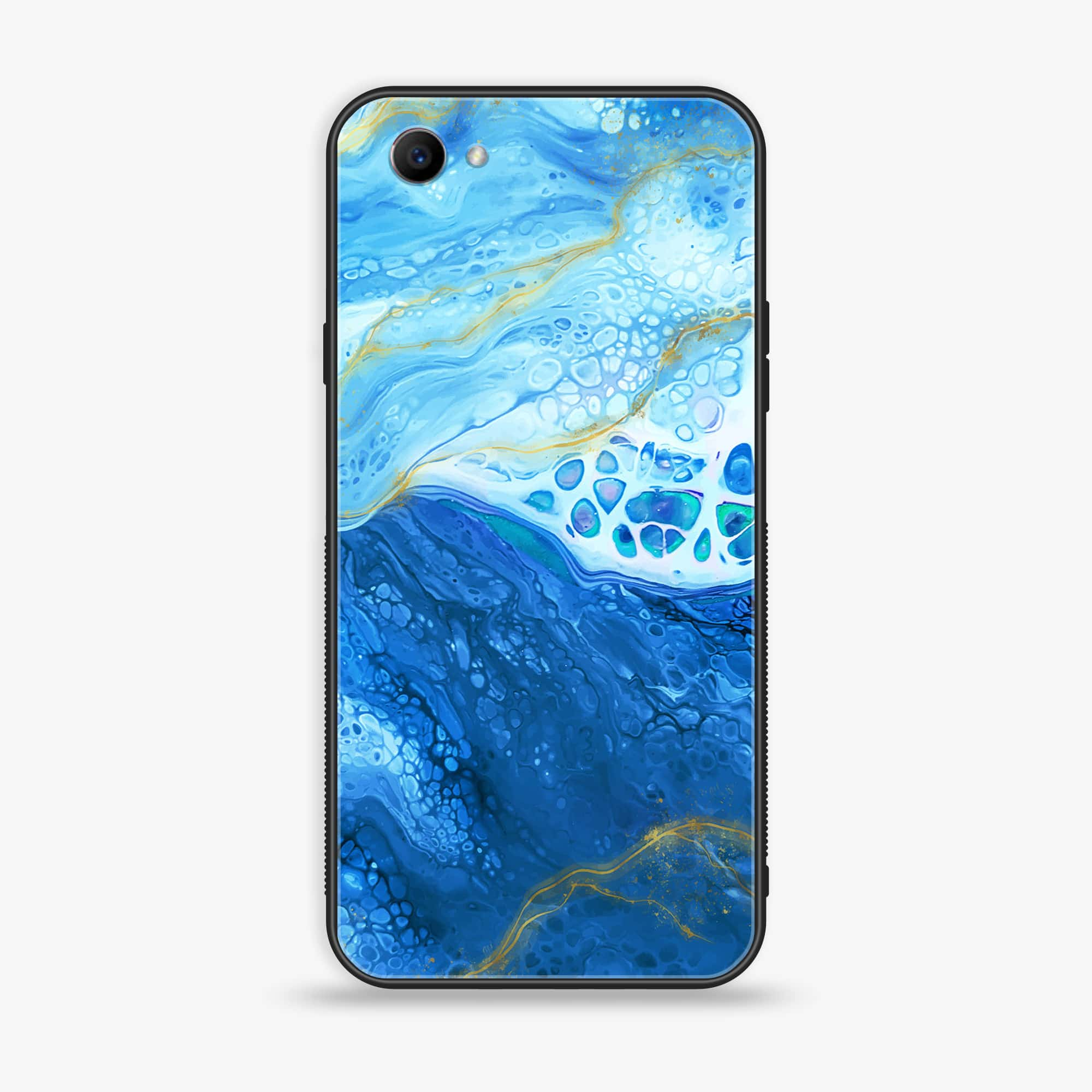 Oppo F7 Youth - Blue Marble 2.0 Series - Premium Printed Glass soft Bumper shock Proof Case