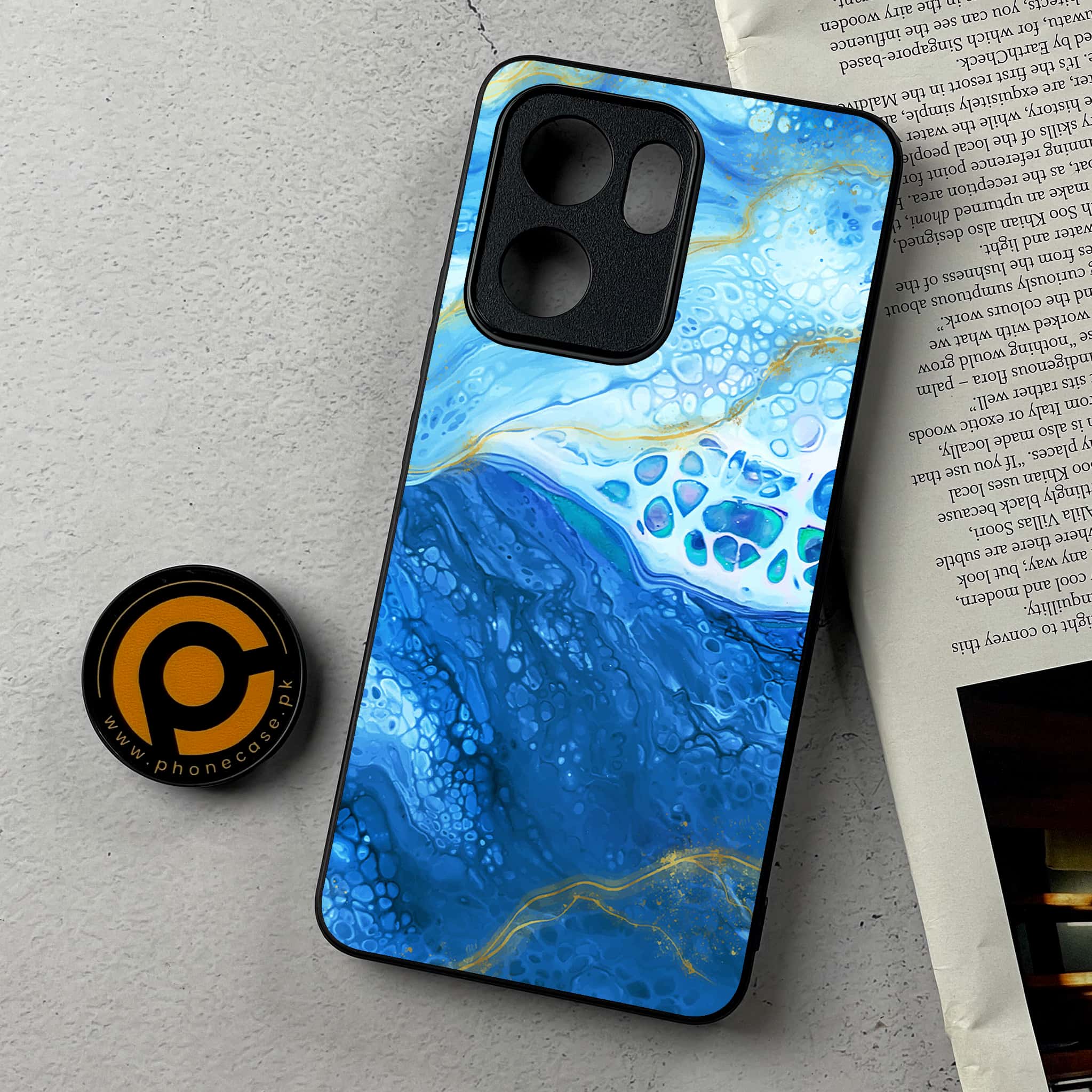 Oppo Reno 13F - Blue Marble 2.0 Series - Premium Metal Printed Soft Bumper Shockproof Case