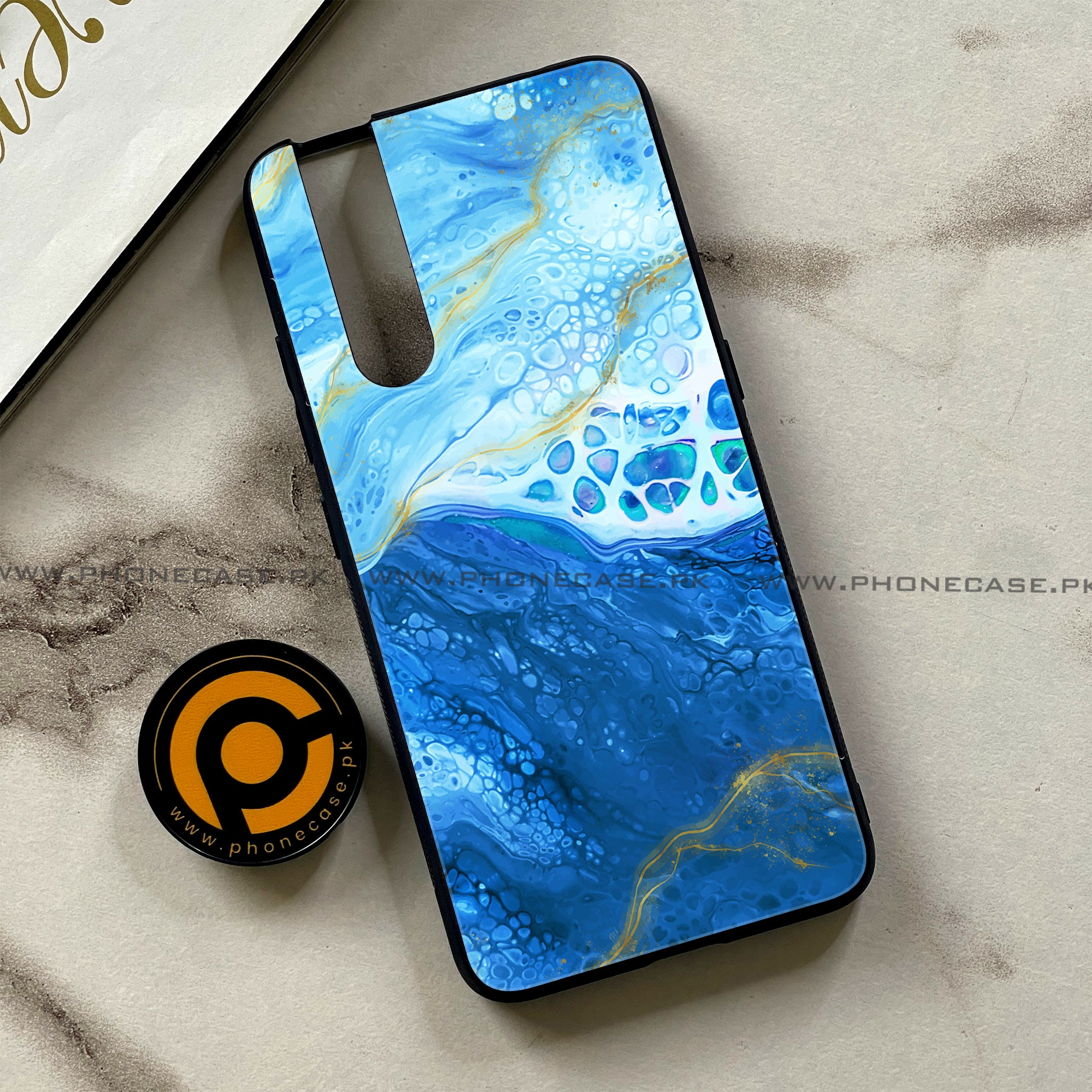 Vivo V15 Pro - Blue Marble 2.0 Series - Premium Printed Glass soft Bumper shock Proof Case