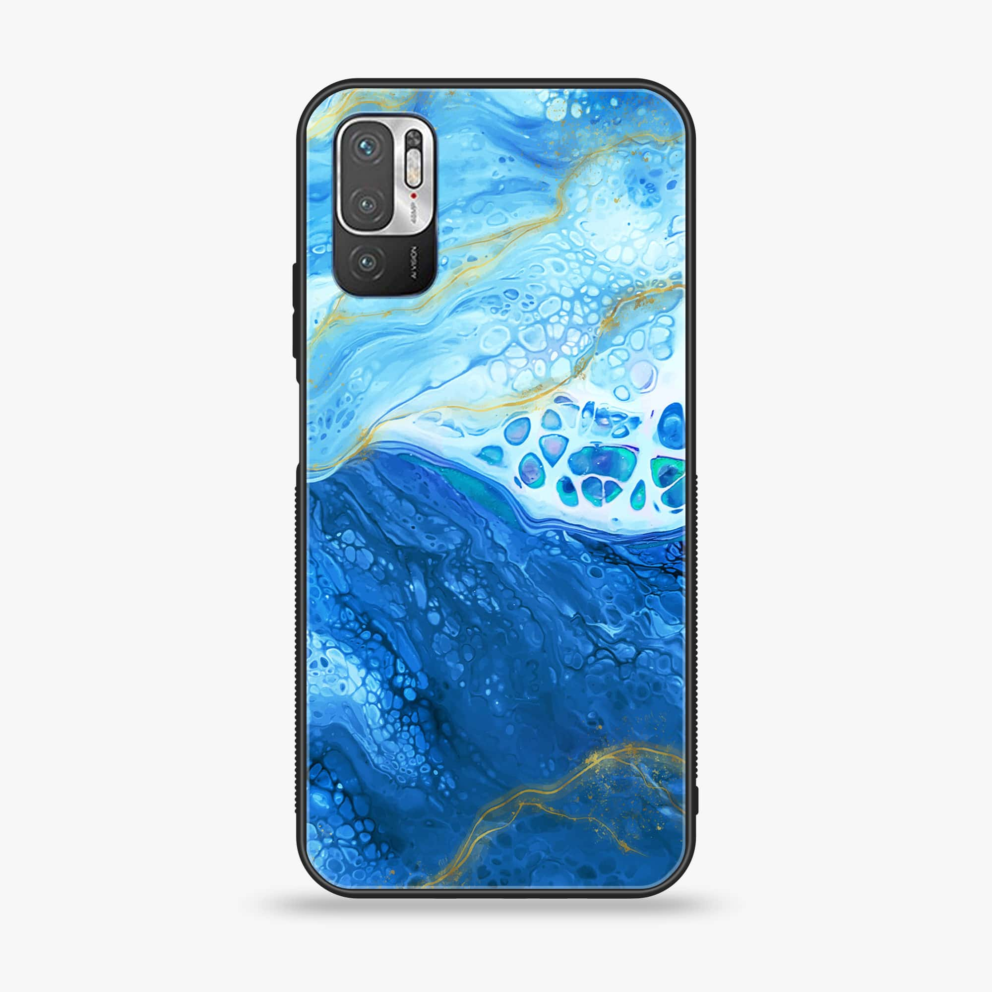 Xiaomi Redmi Note 10 5G - Blue Marble 2.0 Series - Premium Printed Glass soft Bumper shock Proof Case