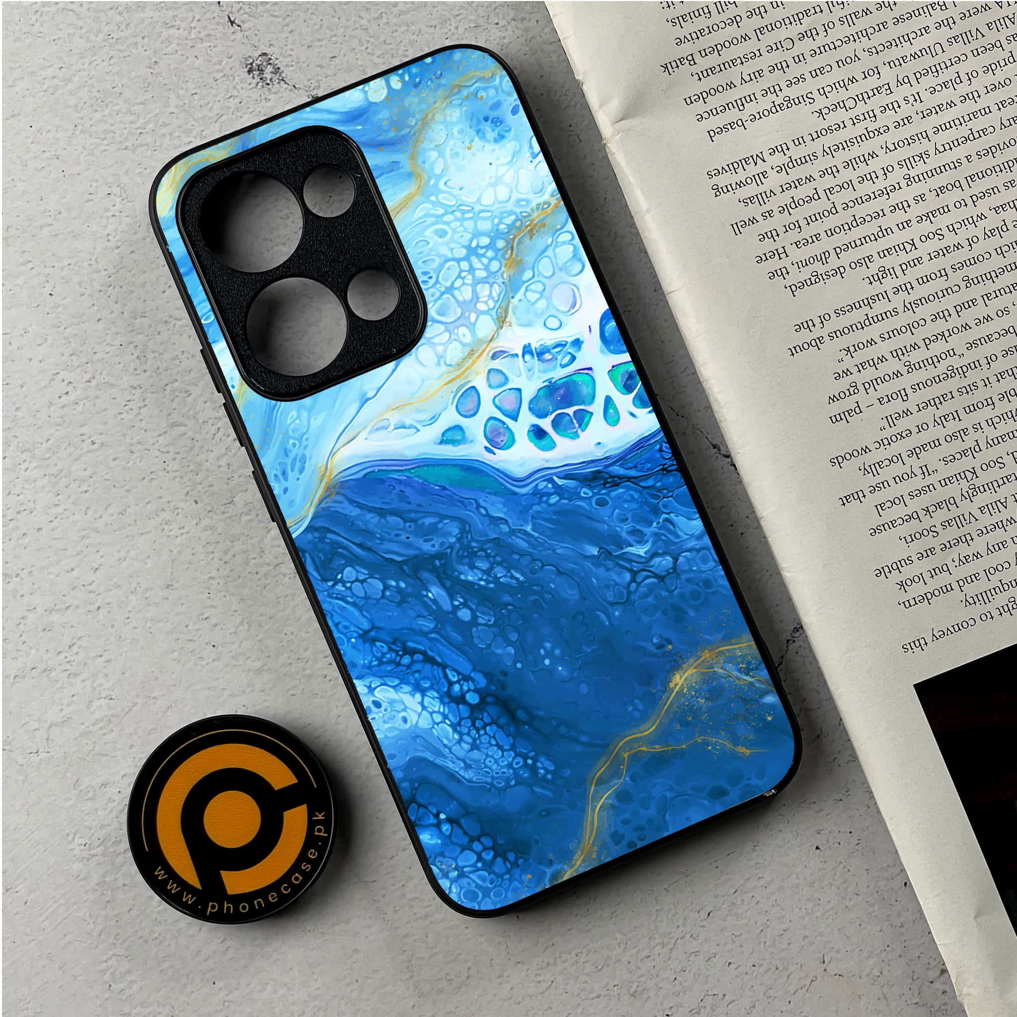 Oppo Reno 13 - Blue Marble 2.0 Series - Premium Metal Printed Soft Bumper Shockproof Case