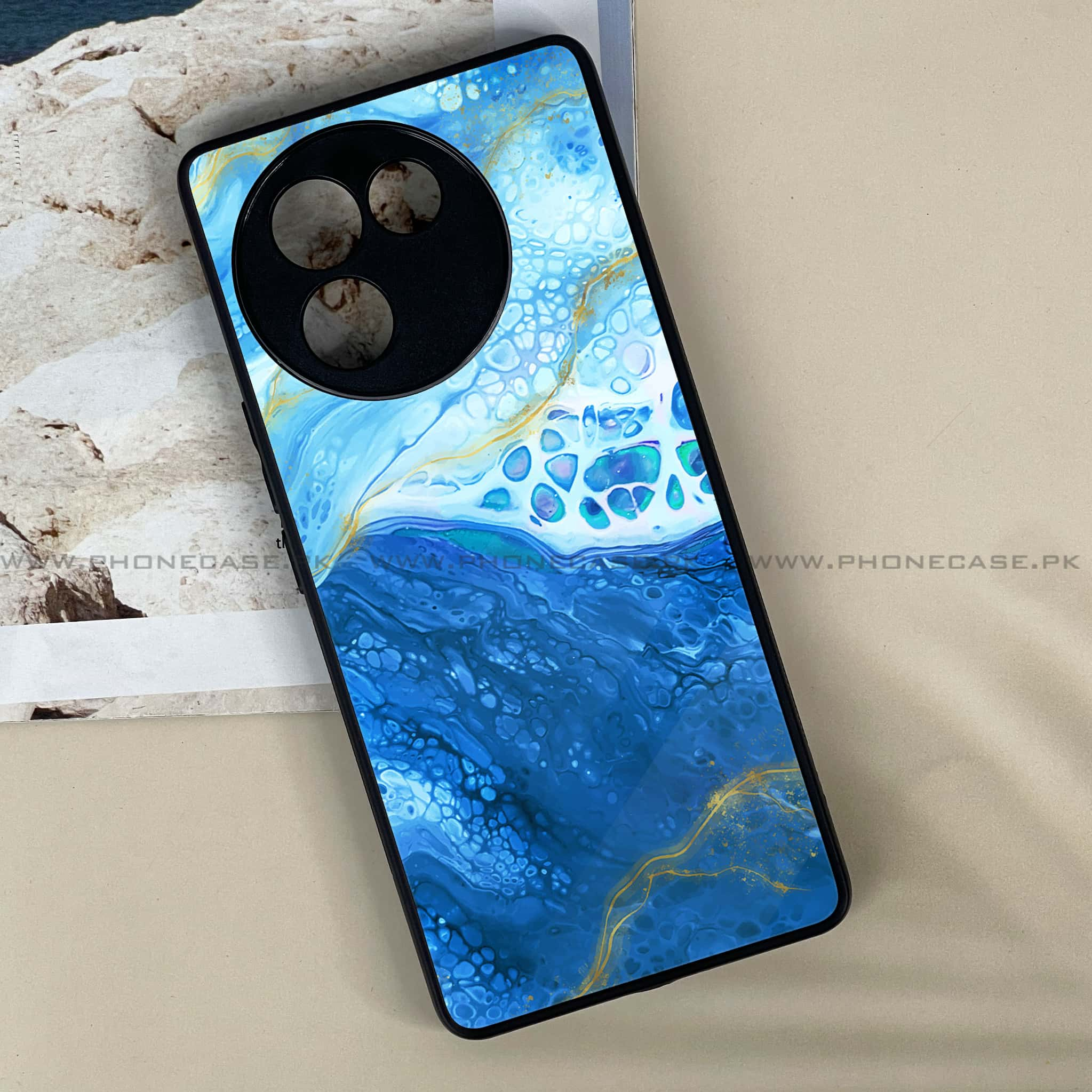 Vivo V30E - Blue Marble 2.0 Series - Premium Printed Metal soft Bumper shock Proof Case