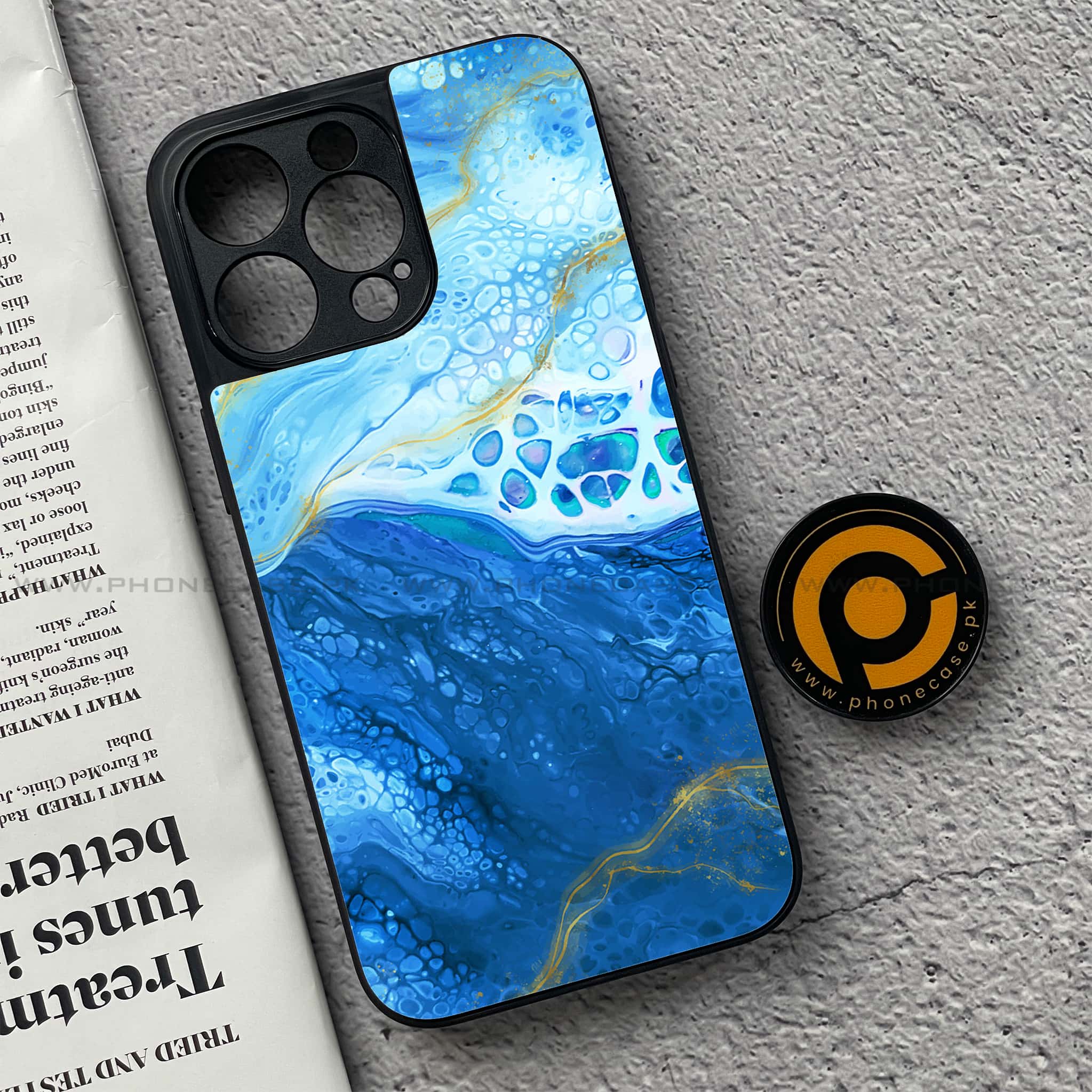 iPhone 15 Pro - Blue Marble Series V 2.0 - Premium Metal Printed soft Bumper shock Proof Case