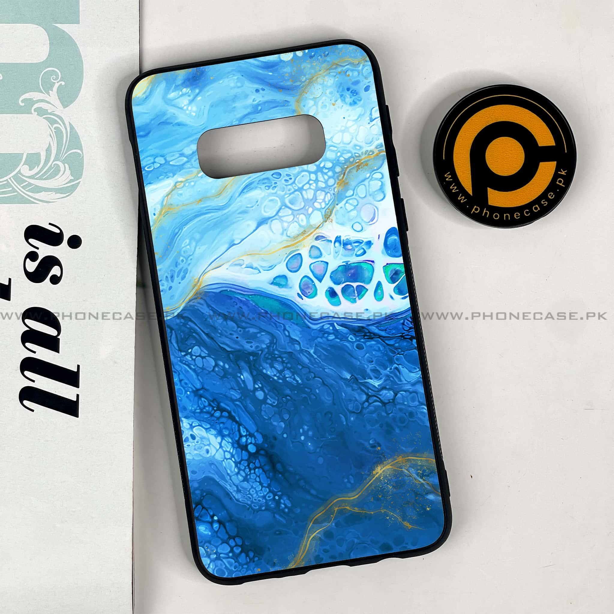 Galaxy S10e - Blue Marble 2.0 Series - Premium Printed Glass soft Bumper shock Proof Case