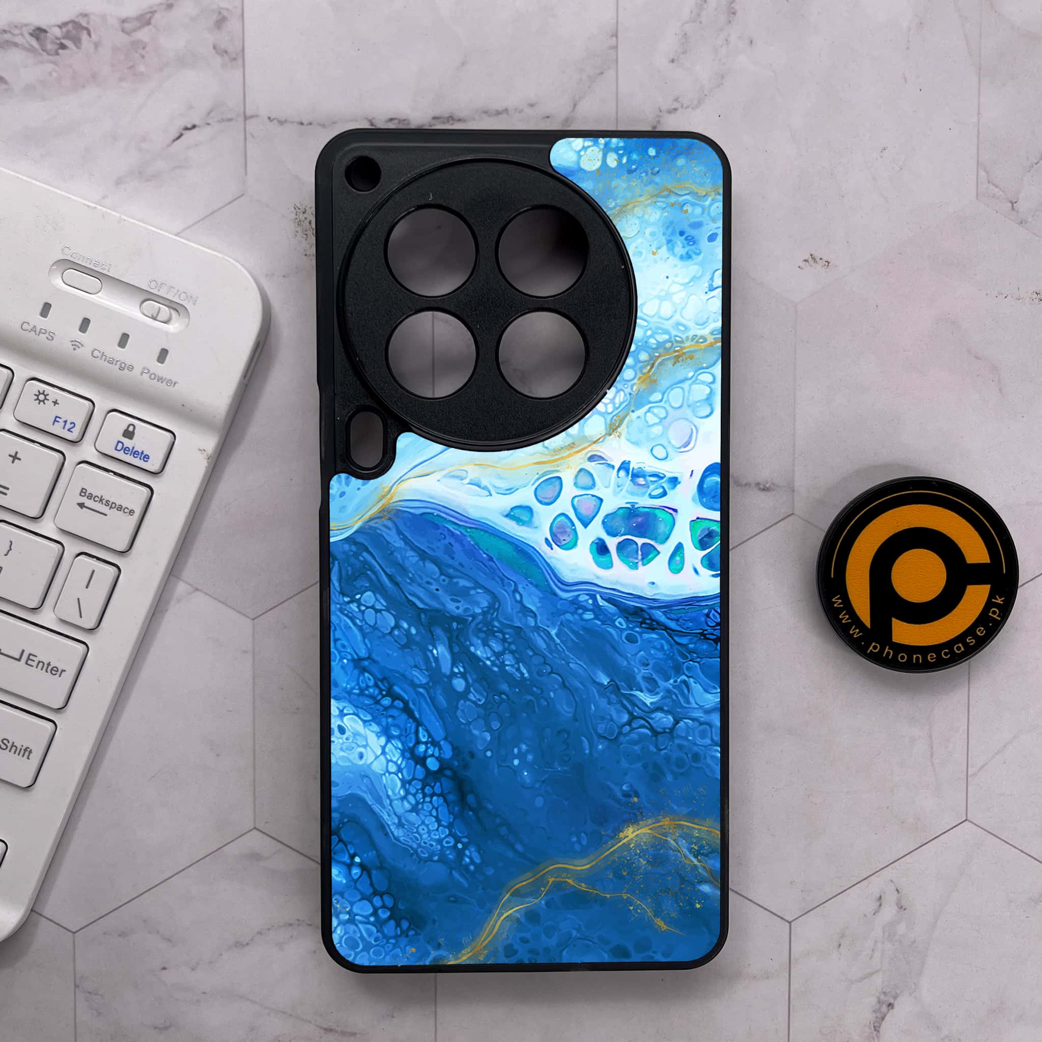 Tecno Camon 30 Premier - Blue Marble 2.0 Series - Premium Metal Printed soft Bumper shock Proof Case