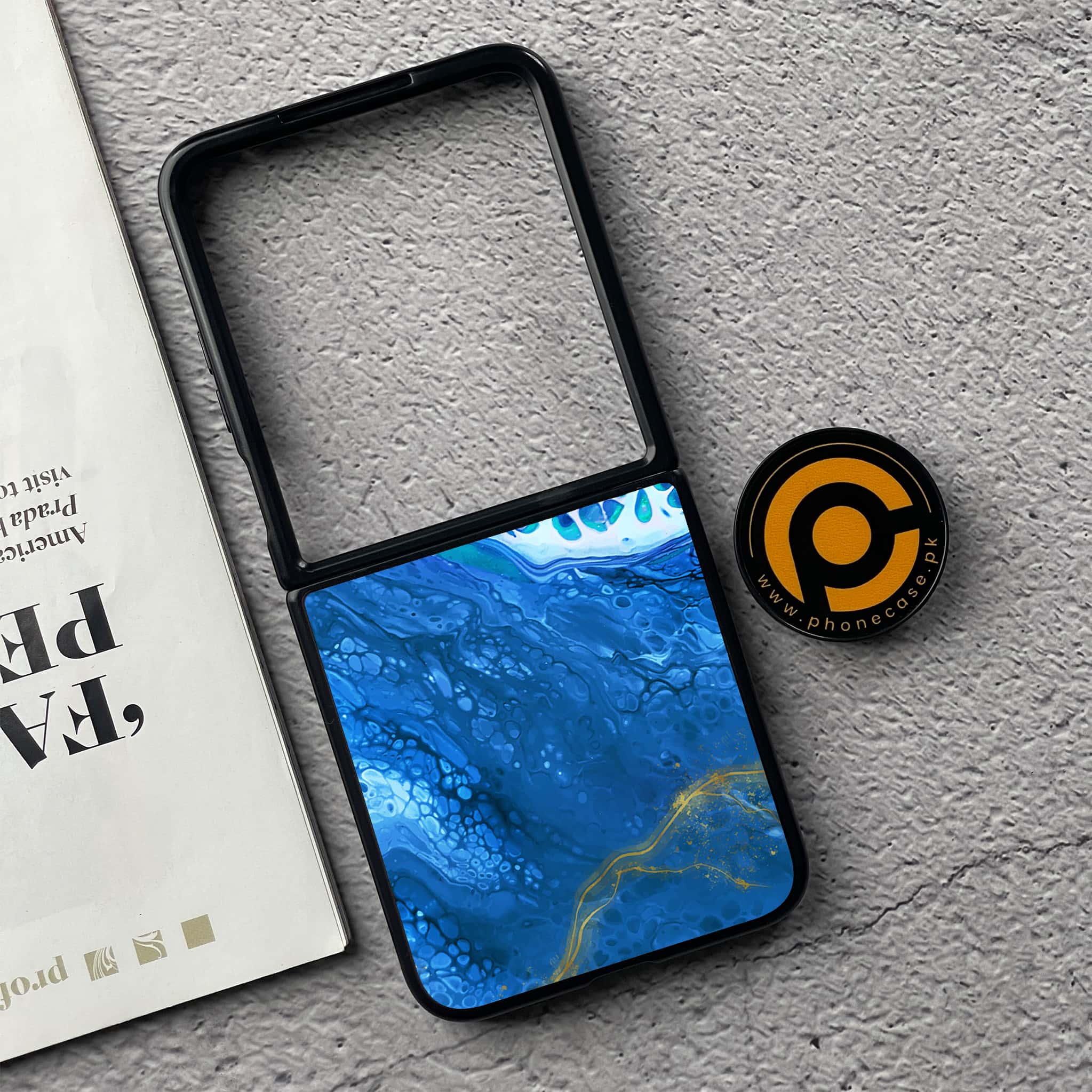 Xiaomi Mix Flip - Blue Marble 2.0 Series - Premium Metal  Printed soft Bumper shock Proof Case