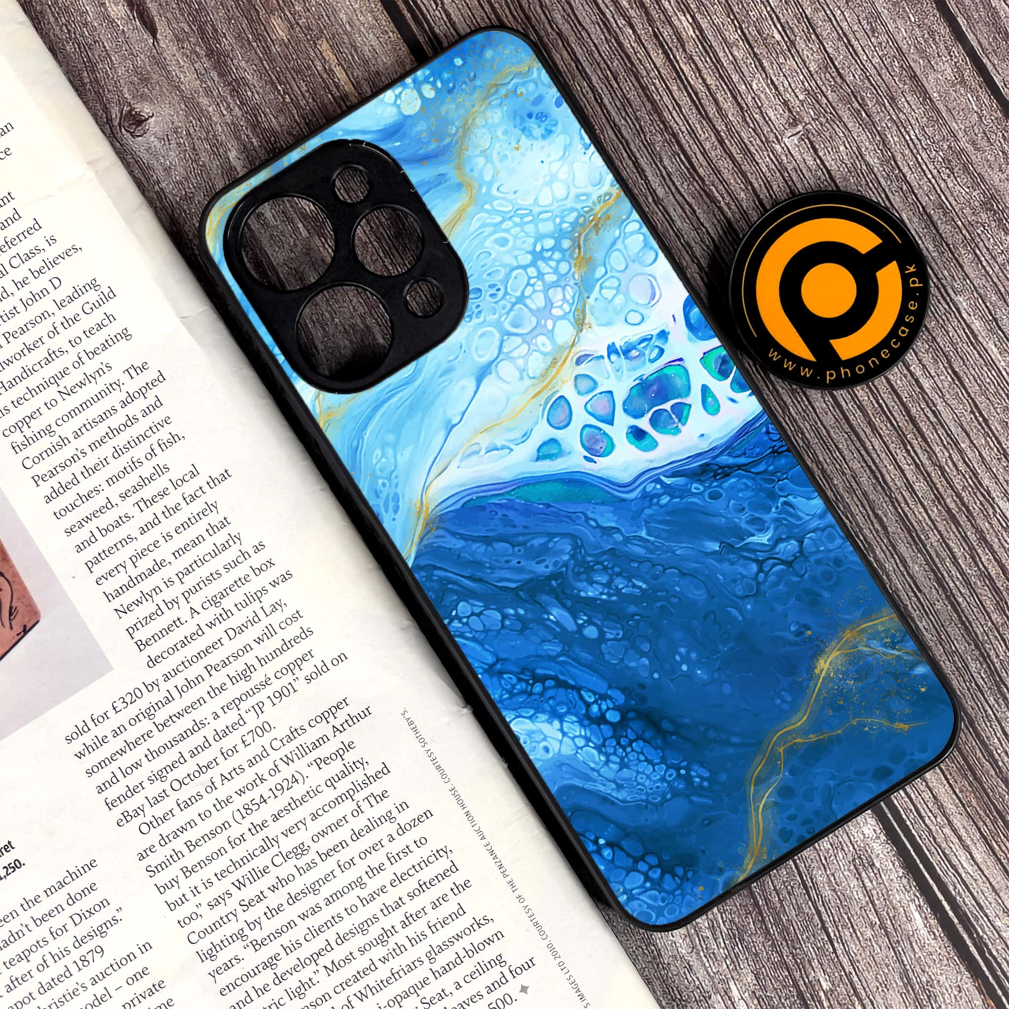 Xiaomi Redmi 12 - Blue Marble Series V 2.0 - Premium Printed Glass soft Bumper shock Proof Case
