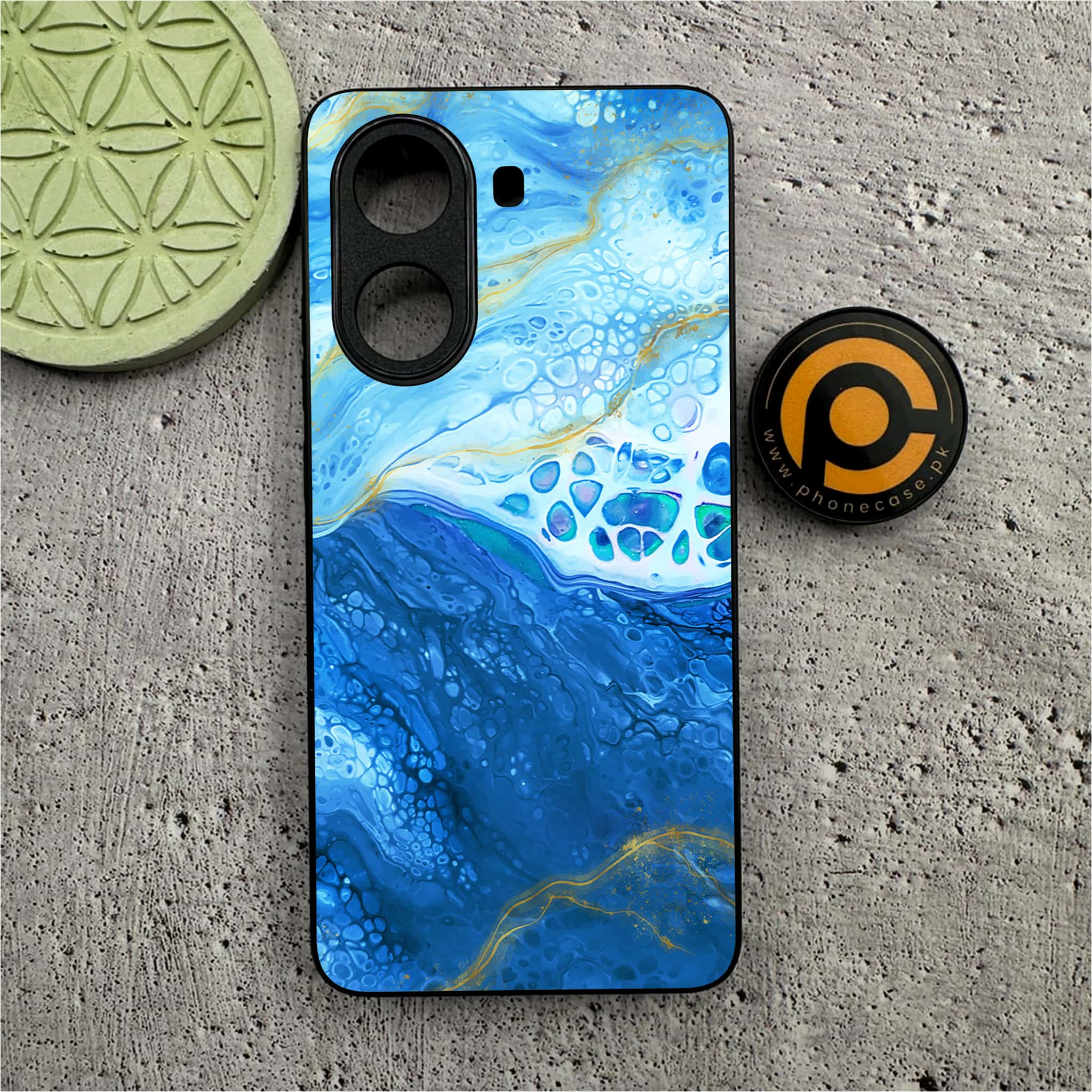 Xiaomi Redmi Turbo 4 - Blue Marble 2.0 Series - Premium Metal Printed soft Bumper shock Proof Case