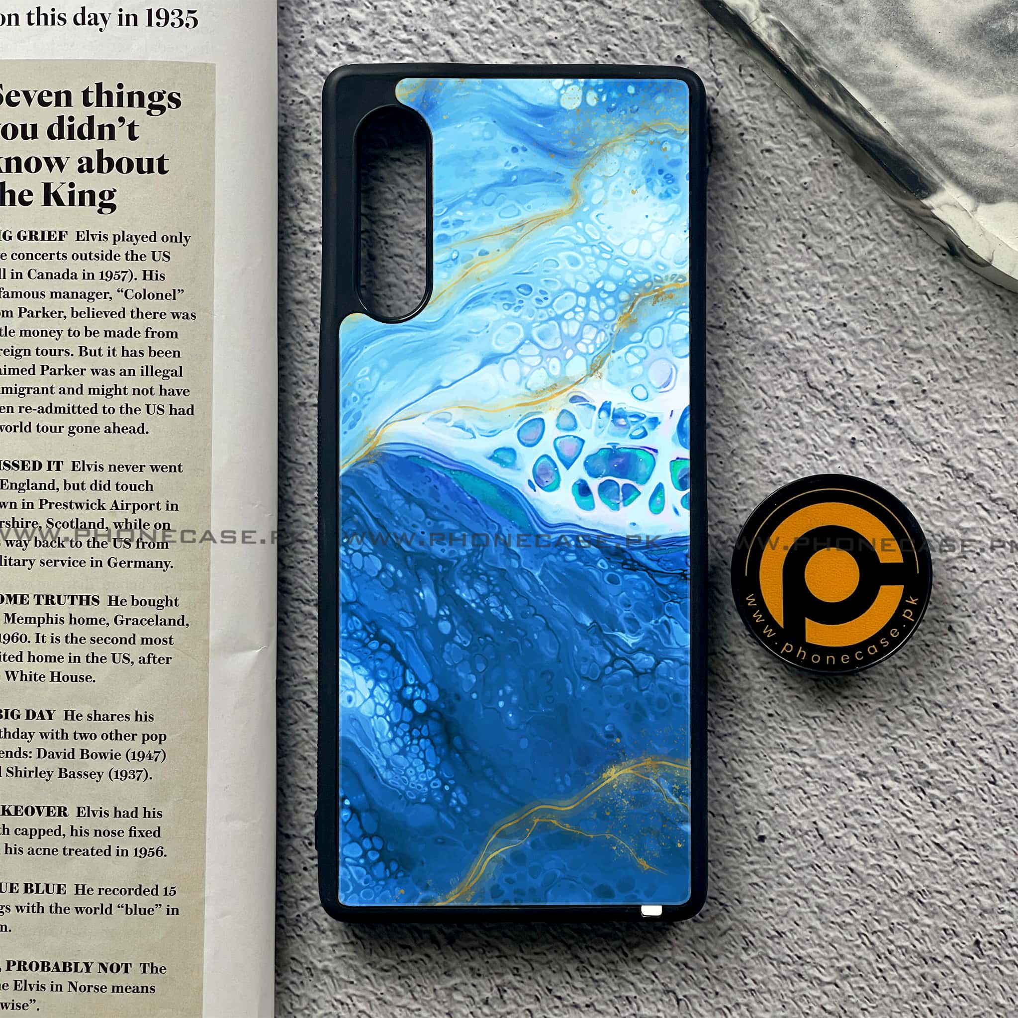 LG G9 - Blue Marble 2.0 Series - Premium Metal Printed soft Bumper shock Proof Case