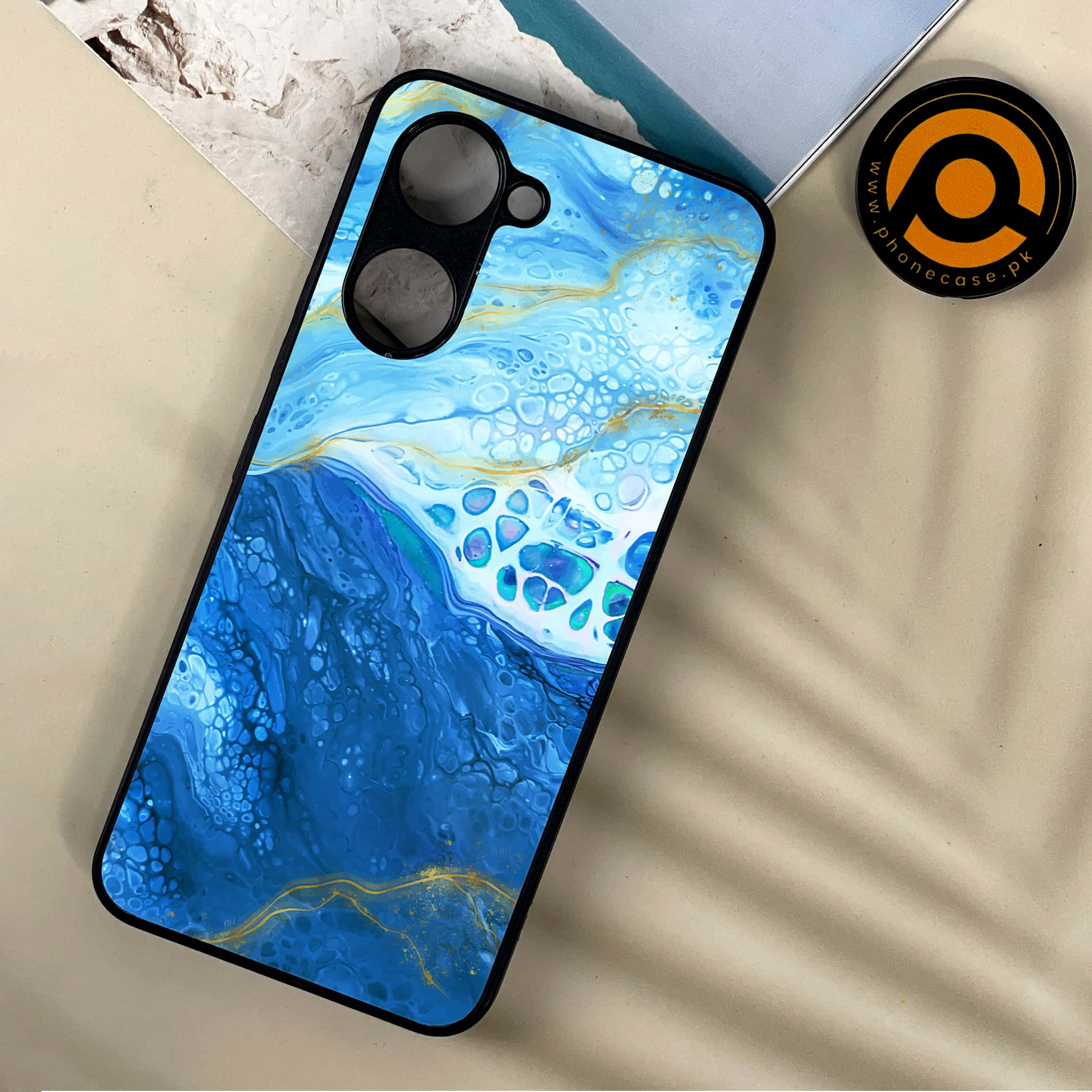 Vivo Y03 - Blue Marble 2.0 Series - Premium Printed Metal soft Bumper shock Proof Case