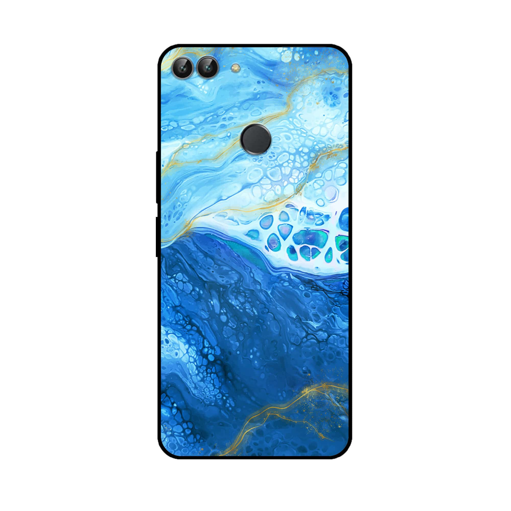 Huawei P Smart - Blue Marble 2.0 Series - Premium Printed Glass soft Bumper shock Proof Case