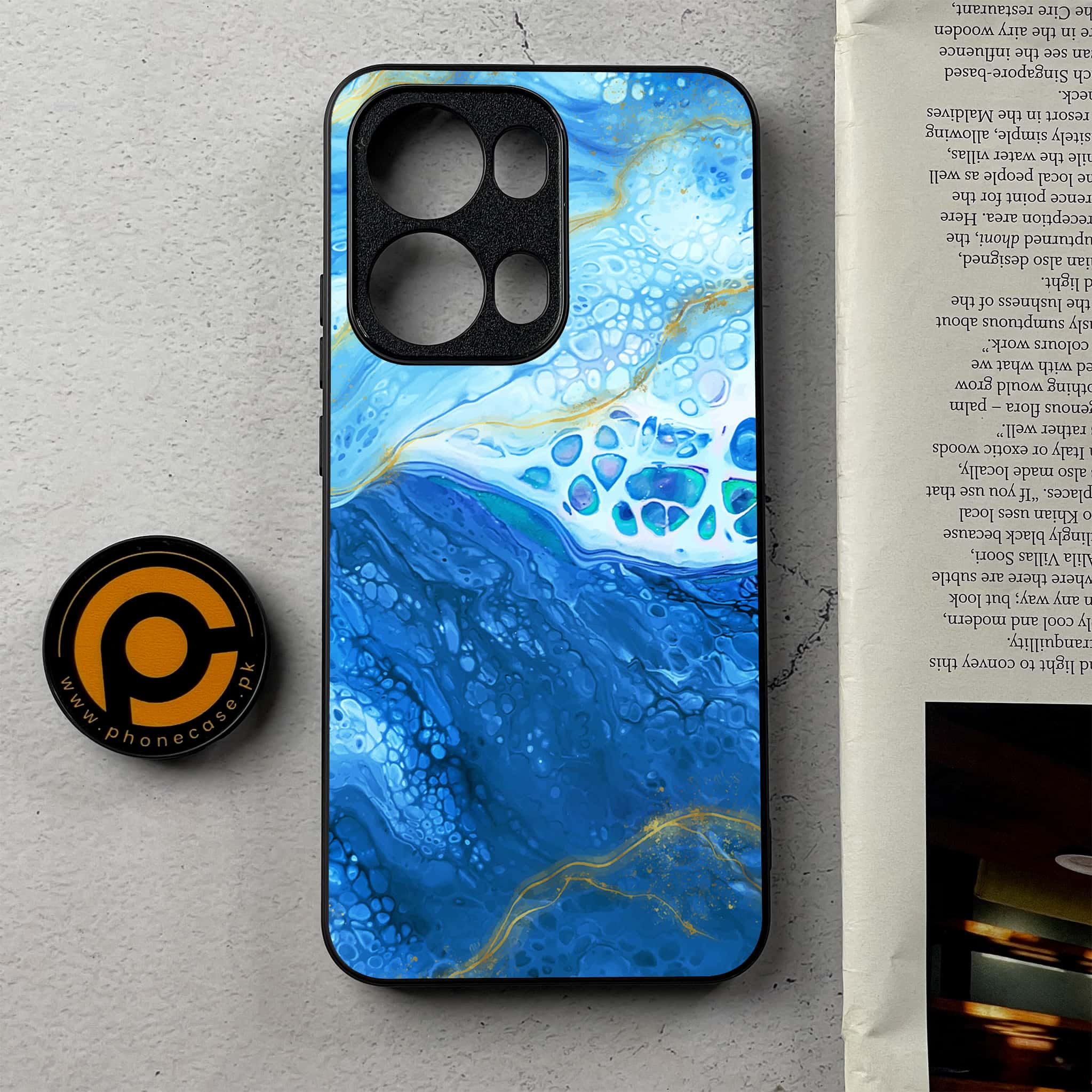 Oppo Reno 13 Pro - Blue Marble 2.0 Series - Premium Metal Printed Soft Bumper Shockproof Case