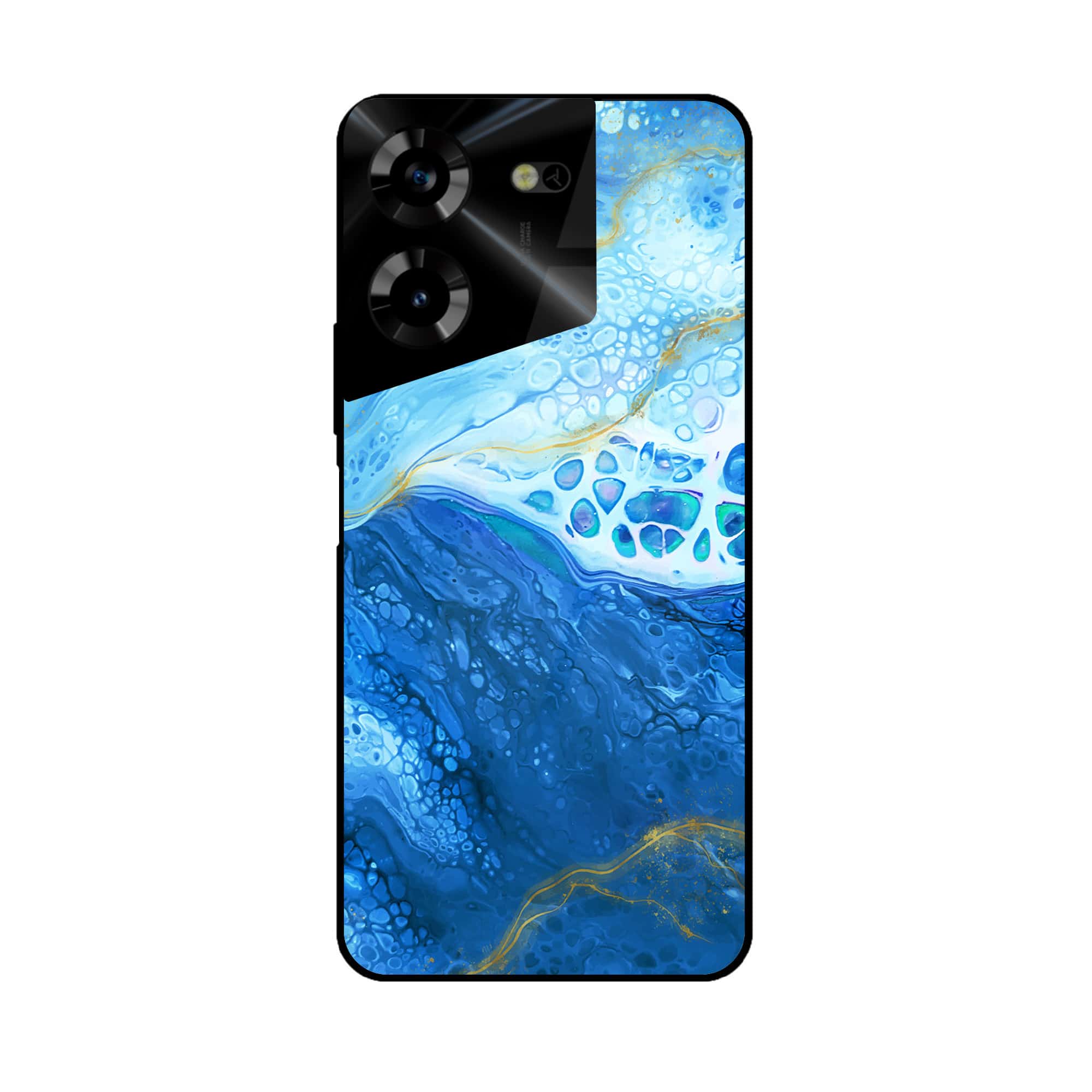 Tecno Pova 5 Pro - Blue Marble 2.0 Series - Premium Printed Glass soft Bumper shock Proof Case