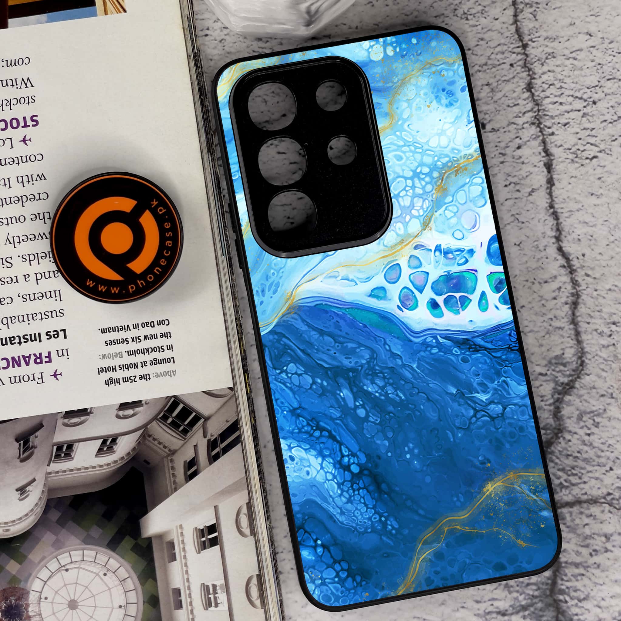 Vivo Y29 4G - Blue Marble 2.0 Series - Premium Metal Printed soft Bumper Shock Proof Case