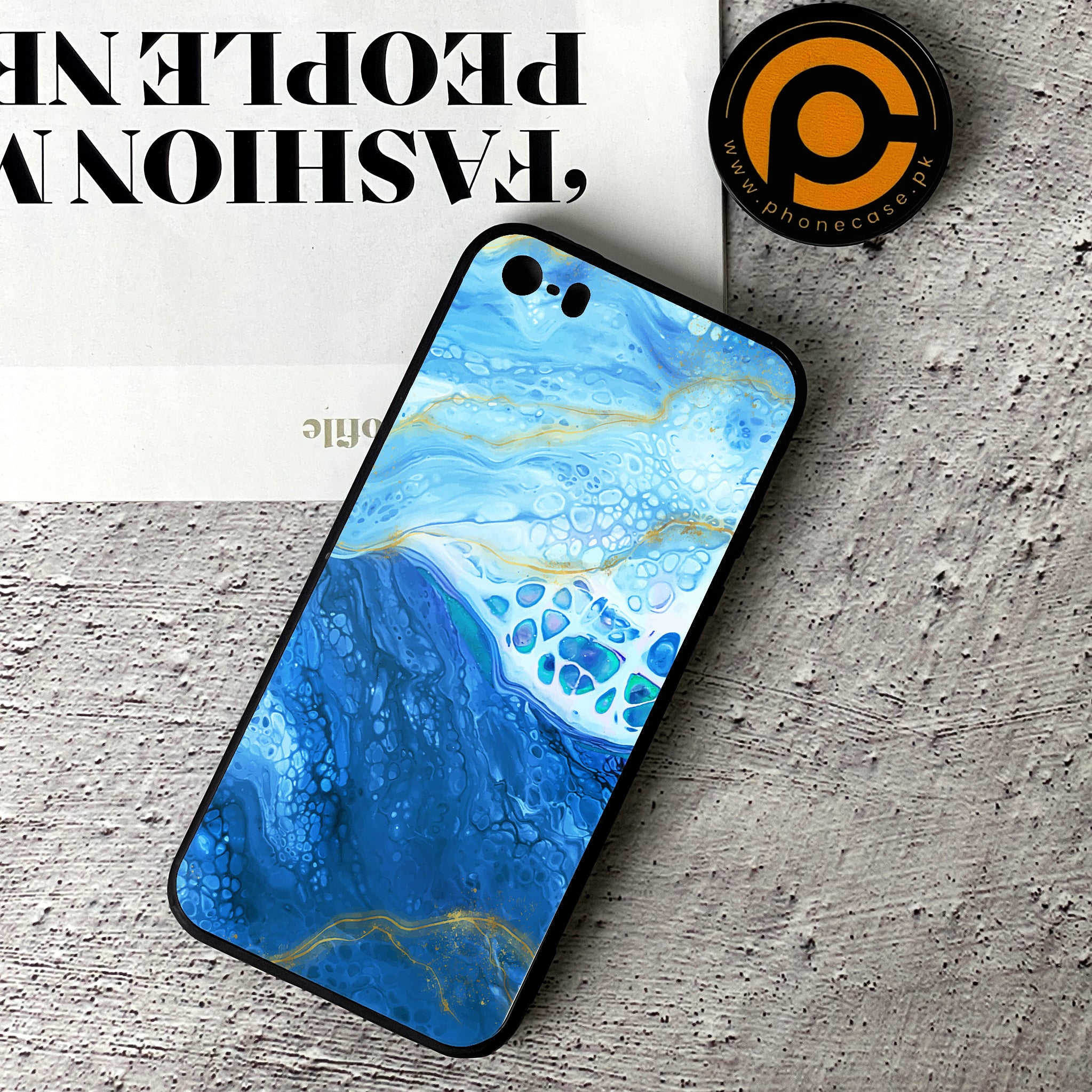 iPhone 5/5c/5s - Blue Marble 2.0 Series - Premium Printed Glass soft Bumper shock Proof Case