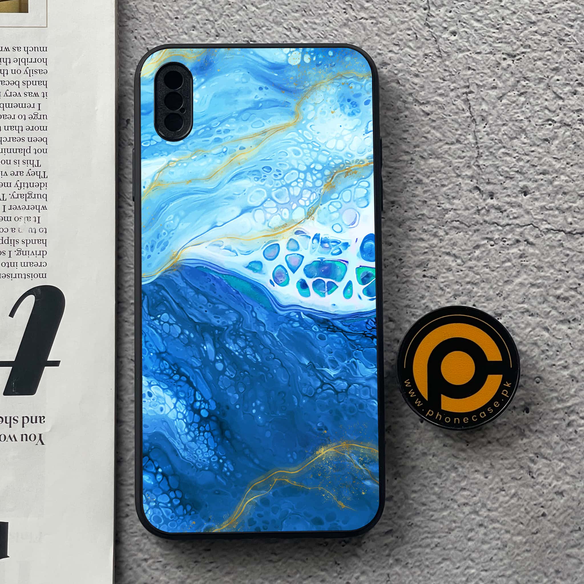 iPhone Xs Max - Blue Marble Series V 2.0 - Premium Metal Printed soft Bumper shock Proof Case
