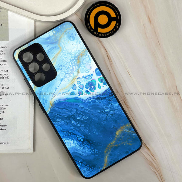 Samsung Galaxy A32 4G - Blue Marble Series V 2.0 Design 2  - Premium Printed Glass soft Bumper shock Proof Case CS-35178