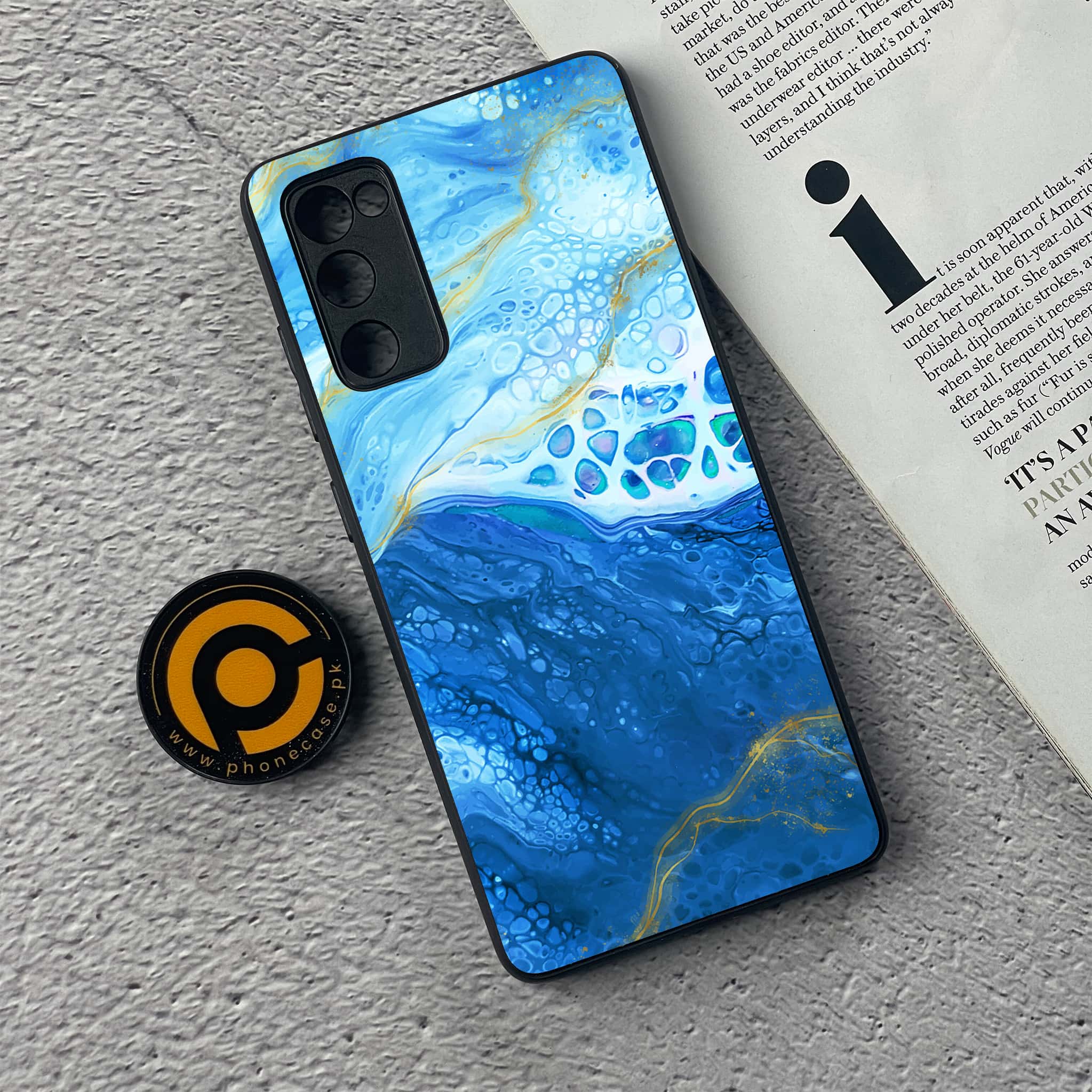 Samsung Galaxy S20 FE Blue Marble Series V 2.0 Premium Printed Glass soft Bumper shock Proof Case