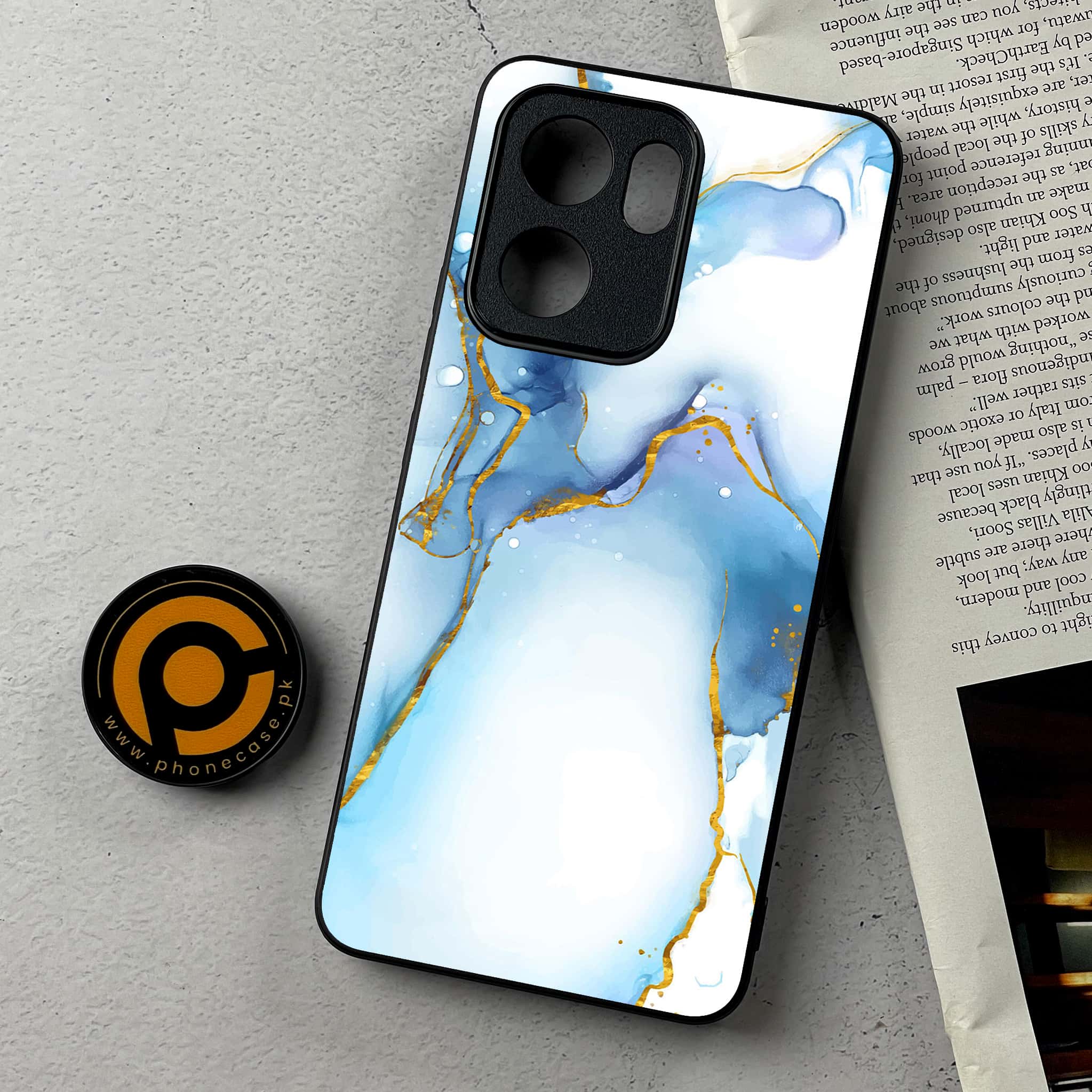 Oppo Reno 13F - Blue Marble 2.0 Series - Premium Metal Printed Soft Bumper Shockproof Case