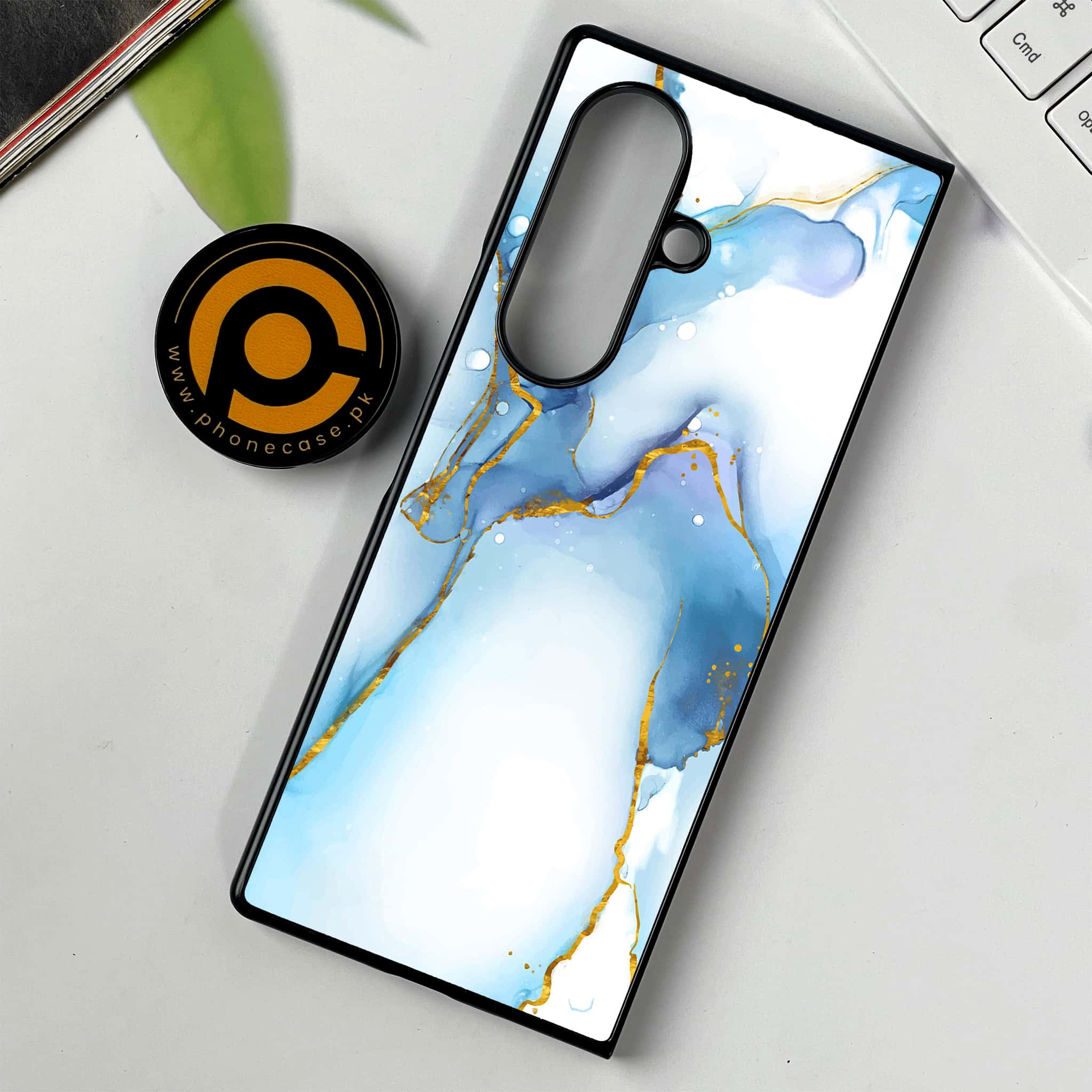 Samsung Galaxy Z Fold 7 - Blue Marble 2.0 Series - Premium Metal Printed soft Bumper shock Proof Case