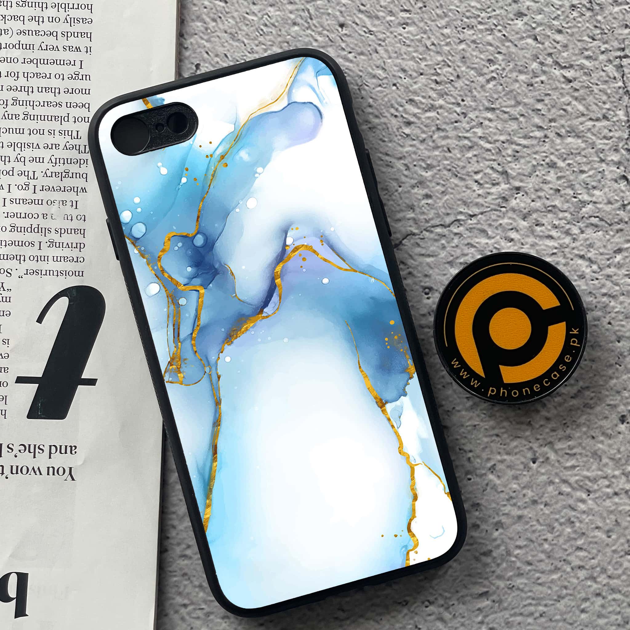 iPhone 7 / 8 - Blue Marble Series V 2.0 - Premium Printed Glass soft Bumper shock Proof Case