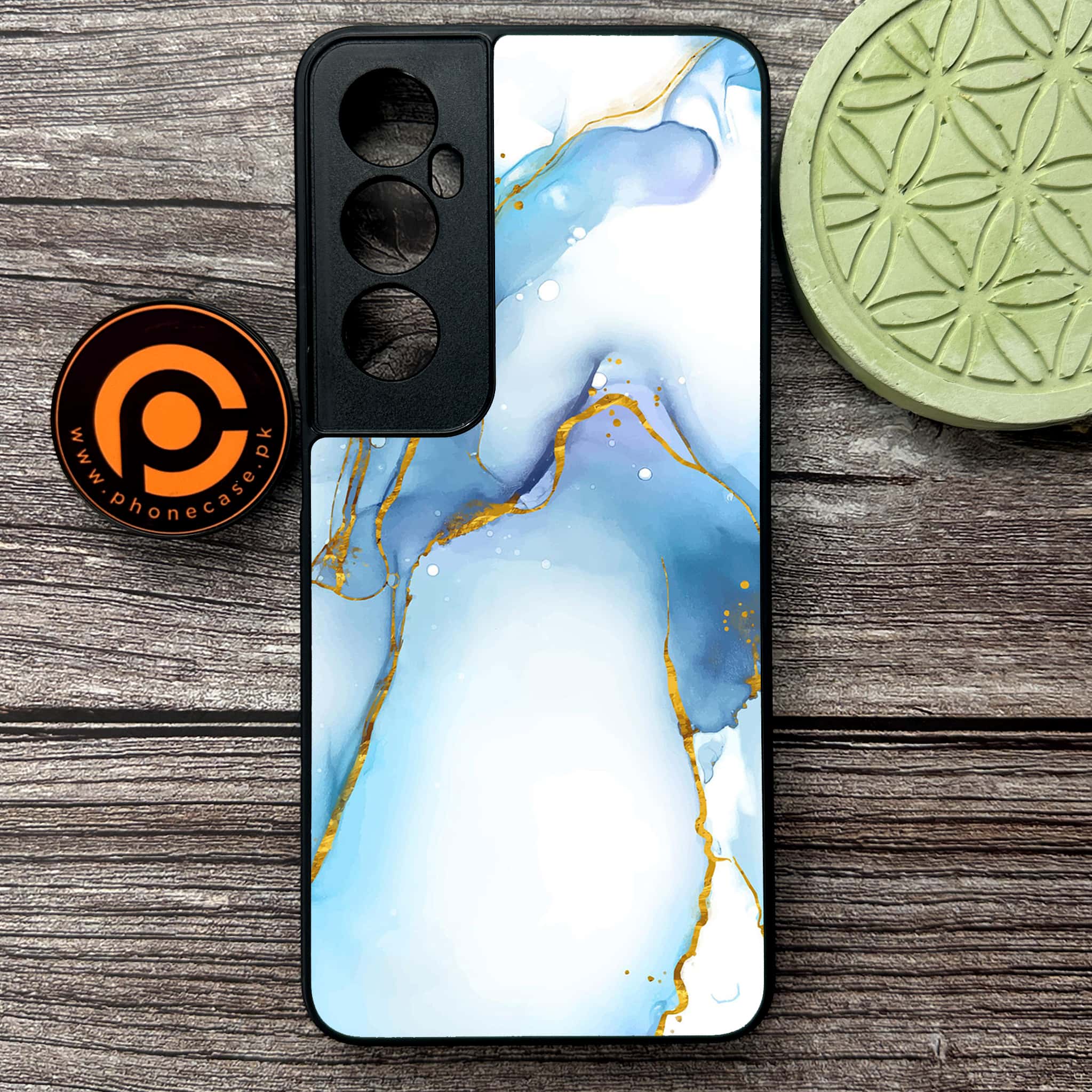 Realme C65  - Blue Marble 2.0 Series - Premium Metal Printed soft Bumper shock Proof Case