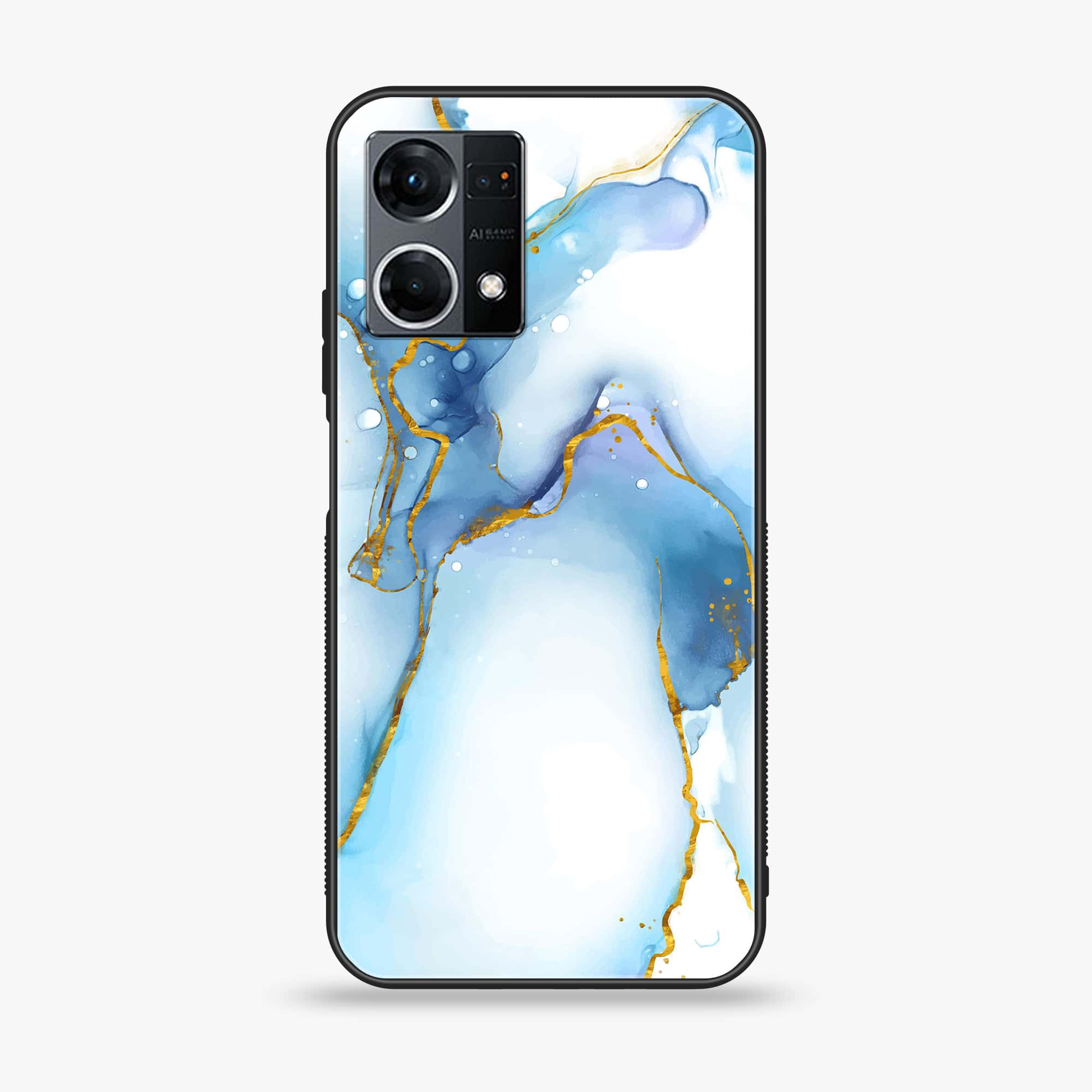 Oppo Reno 7 - Blue Marble 2.0 Series - Premium Printed Glass soft Bumper shock Proof Case