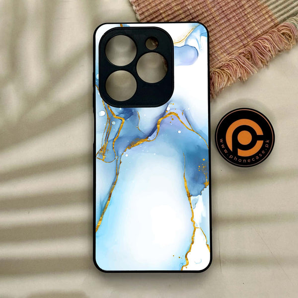 Tecno Spark GO 2024/ Smart 8/ Spark 20/ 20c/ Pop 8/ Hot 40i - Blue Marble Design 6 V 2.0 - Premium Metal Printed soft Bumper shock Proof Case CS-18296