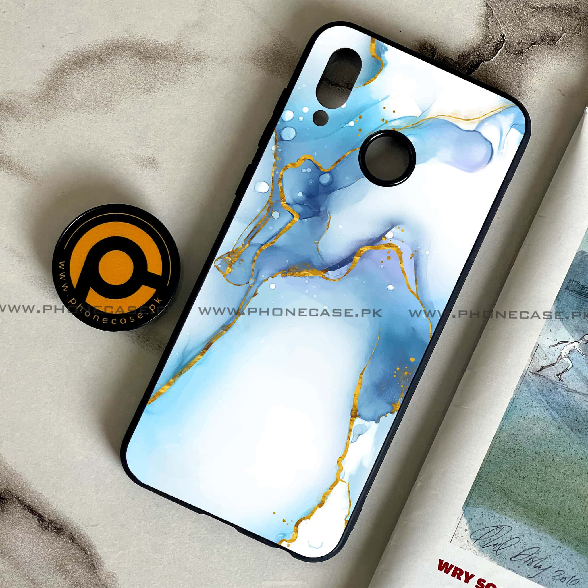 Huawei Honor Play - Blue Marble 2.0 Series - Premium Printed Glass soft Bumper shock Proof Case