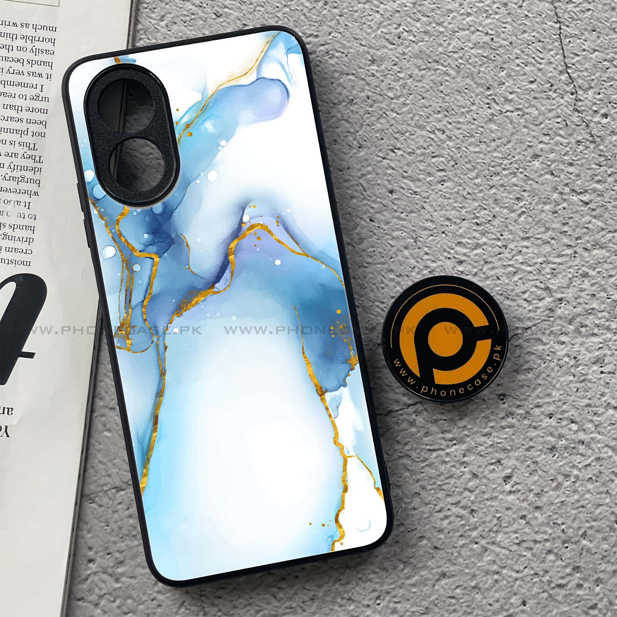 Oppo A38 4G - Blue Marble 2.0 Series - Premium Printed Metal soft Bumper shock Proof Case
