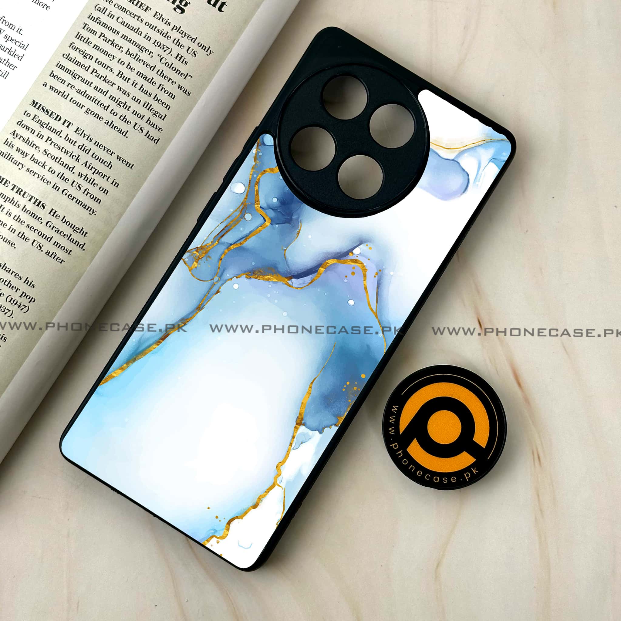 Tecno Camon 30s - Blue Marble 2.0 Series - Premium Metal Printed soft Bumper shock Proof Case