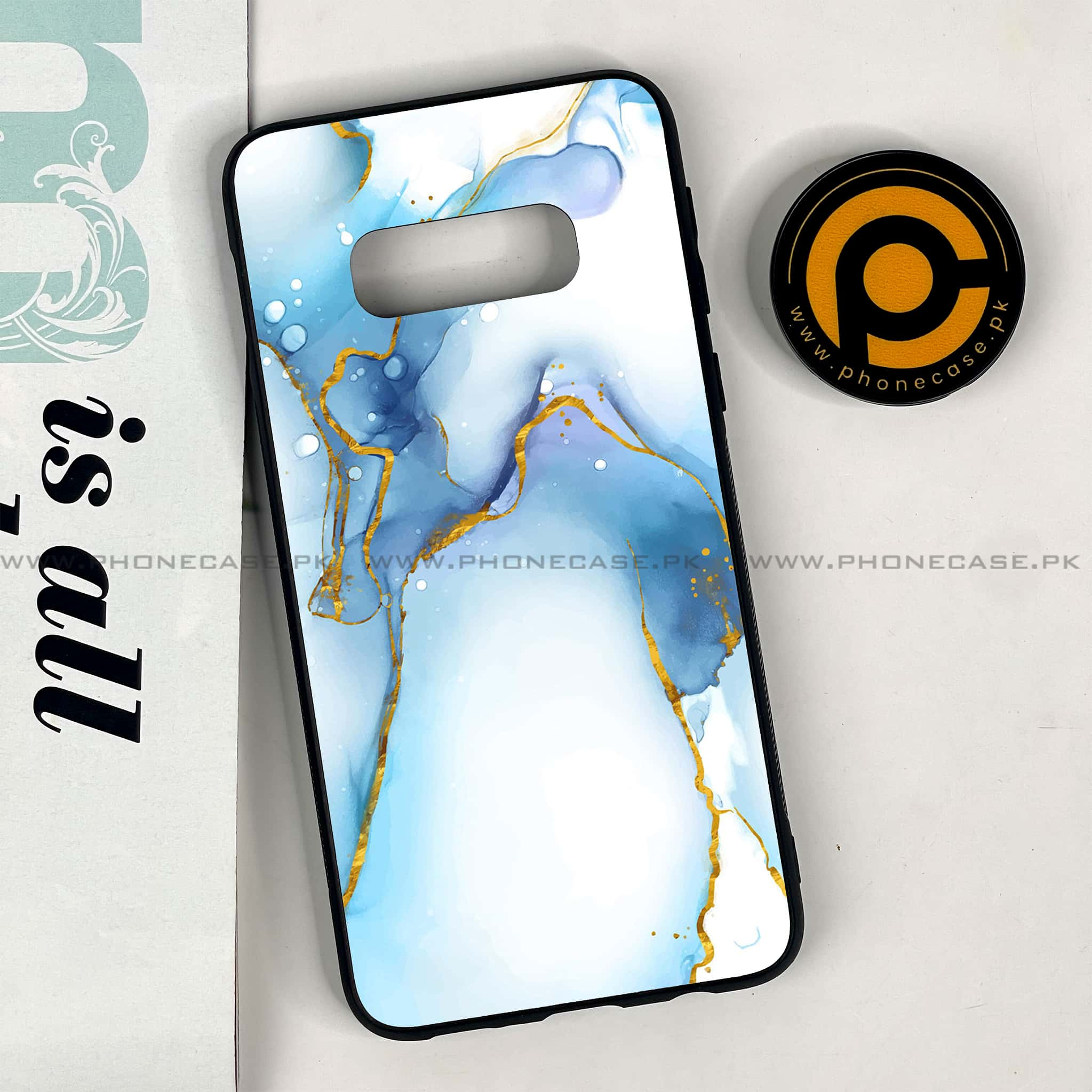 Galaxy S10e - Blue Marble 2.0 Series - Premium Printed Glass soft Bumper shock Proof Case