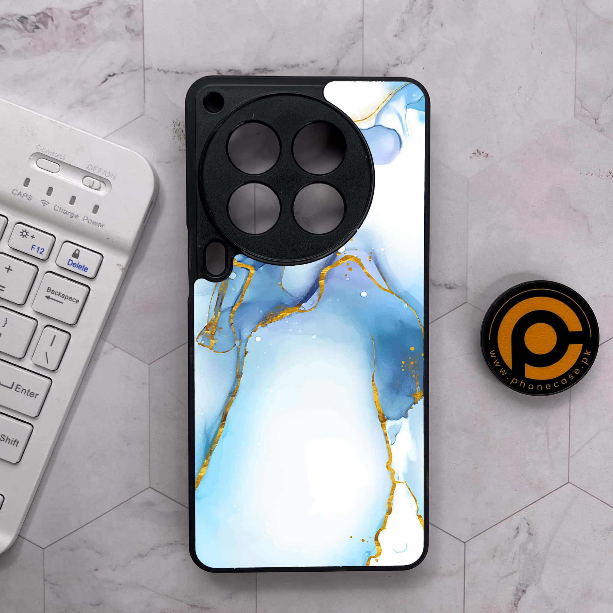 Tecno Camon 30 Premier - Blue Marble 2.0 Series - Premium Metal Printed soft Bumper shock Proof Case