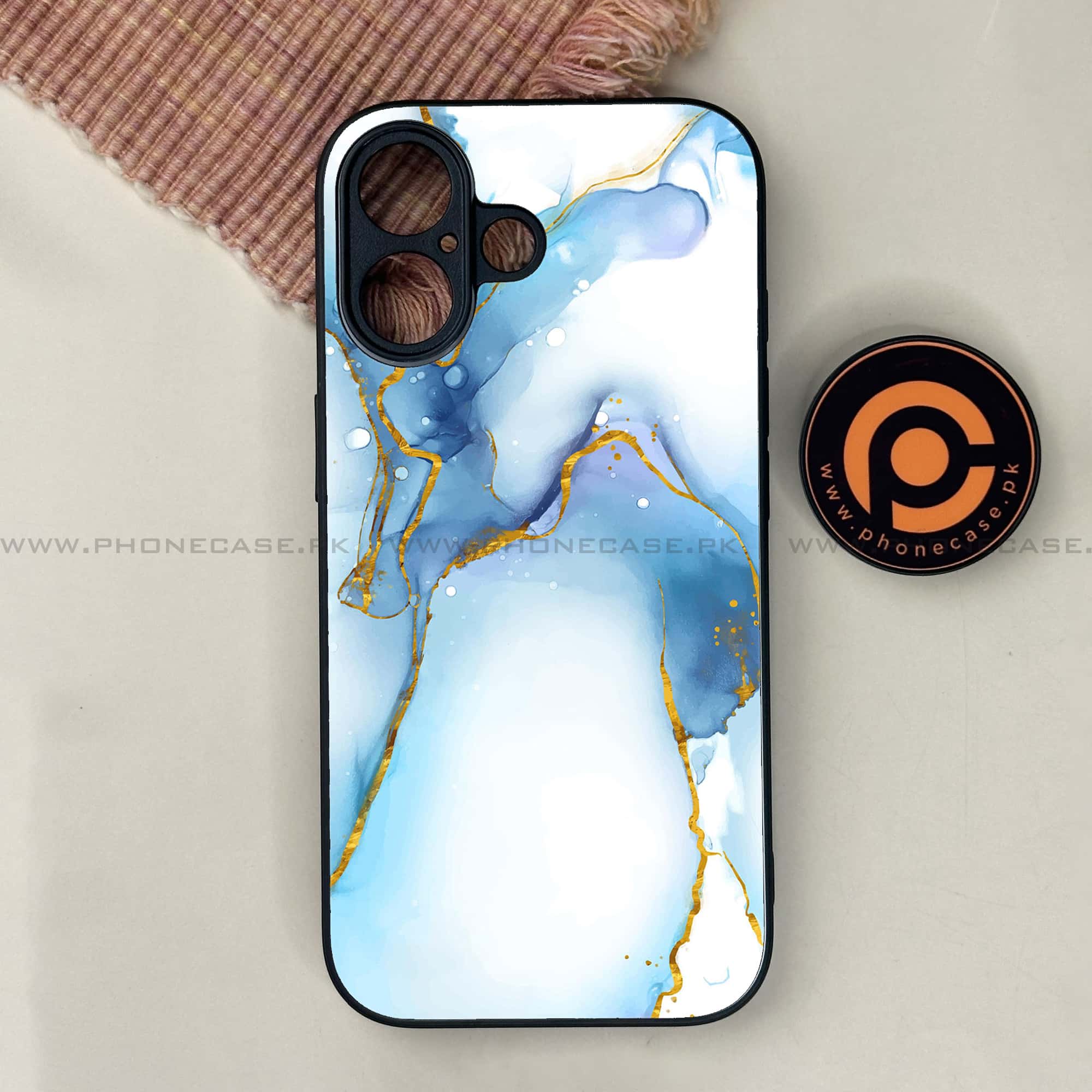 iPhone 17 - Blue Marble 2.0 Series - Premium Printed Glass soft Bumper shock Proof Case