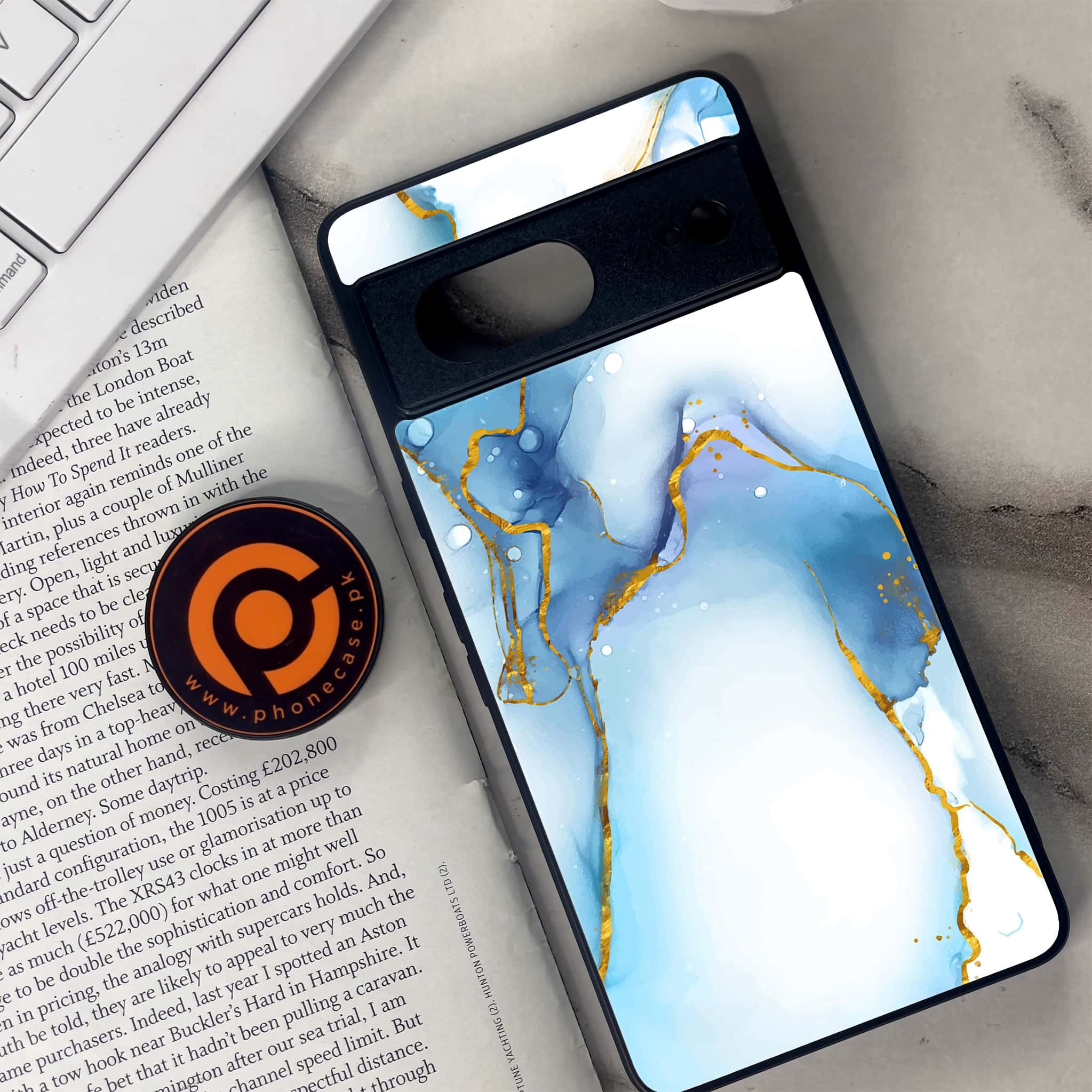 Google Pixel 7 - Blue Marble Series V 2.0 - Premium Metal Printed soft Bumper Shock Proof Case