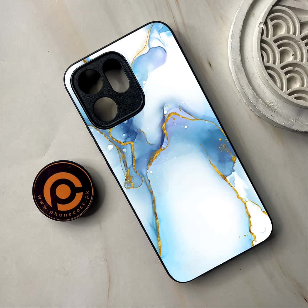 Oppo Reno 14F - Blue Marble 2.0 Series - Premium Metal Printed Soft Bumper Shockproof Case