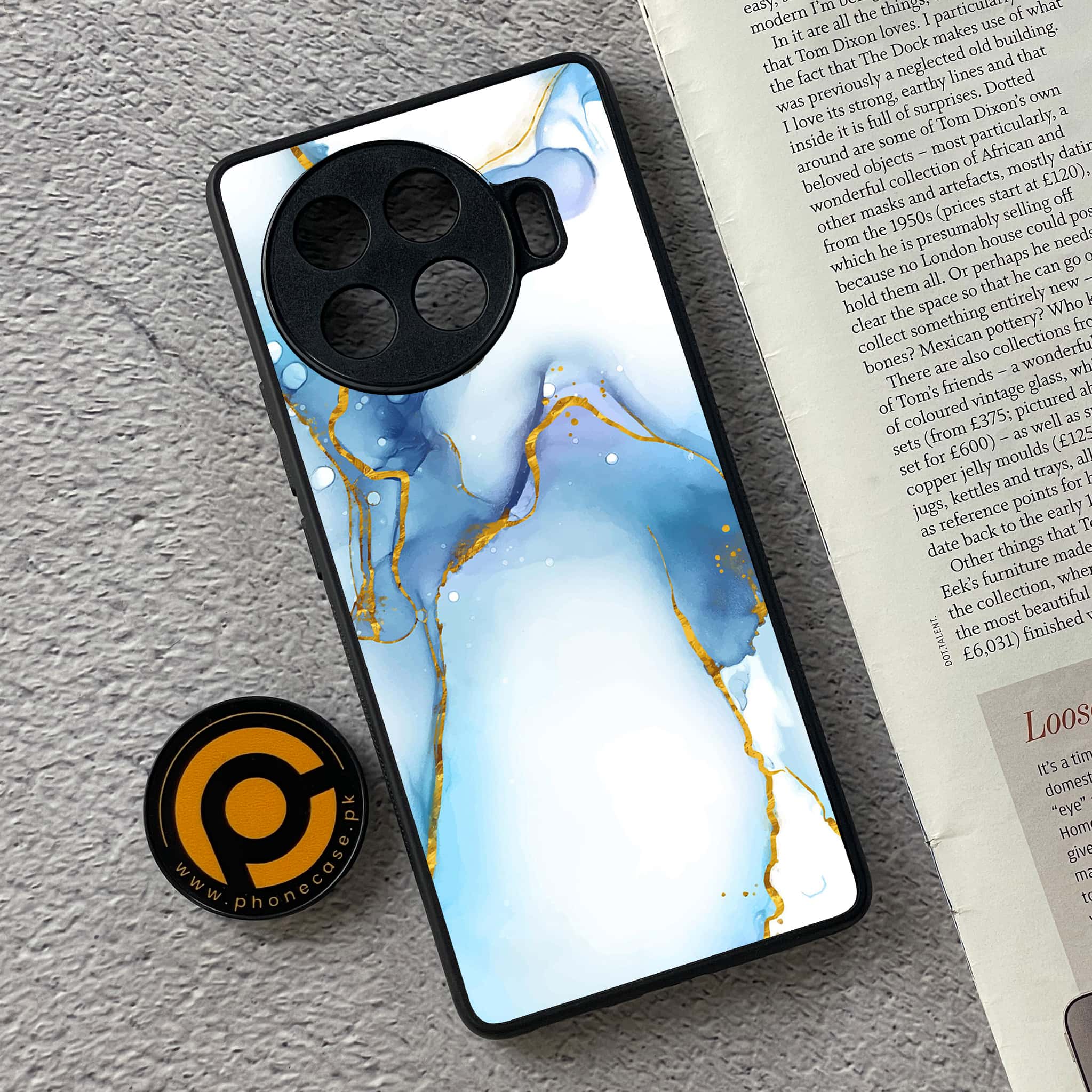 Tecno Spark 20 pro plus - Blue Marble 2.0 Series - Premium Printed Glass soft Bumper shock Proof Case