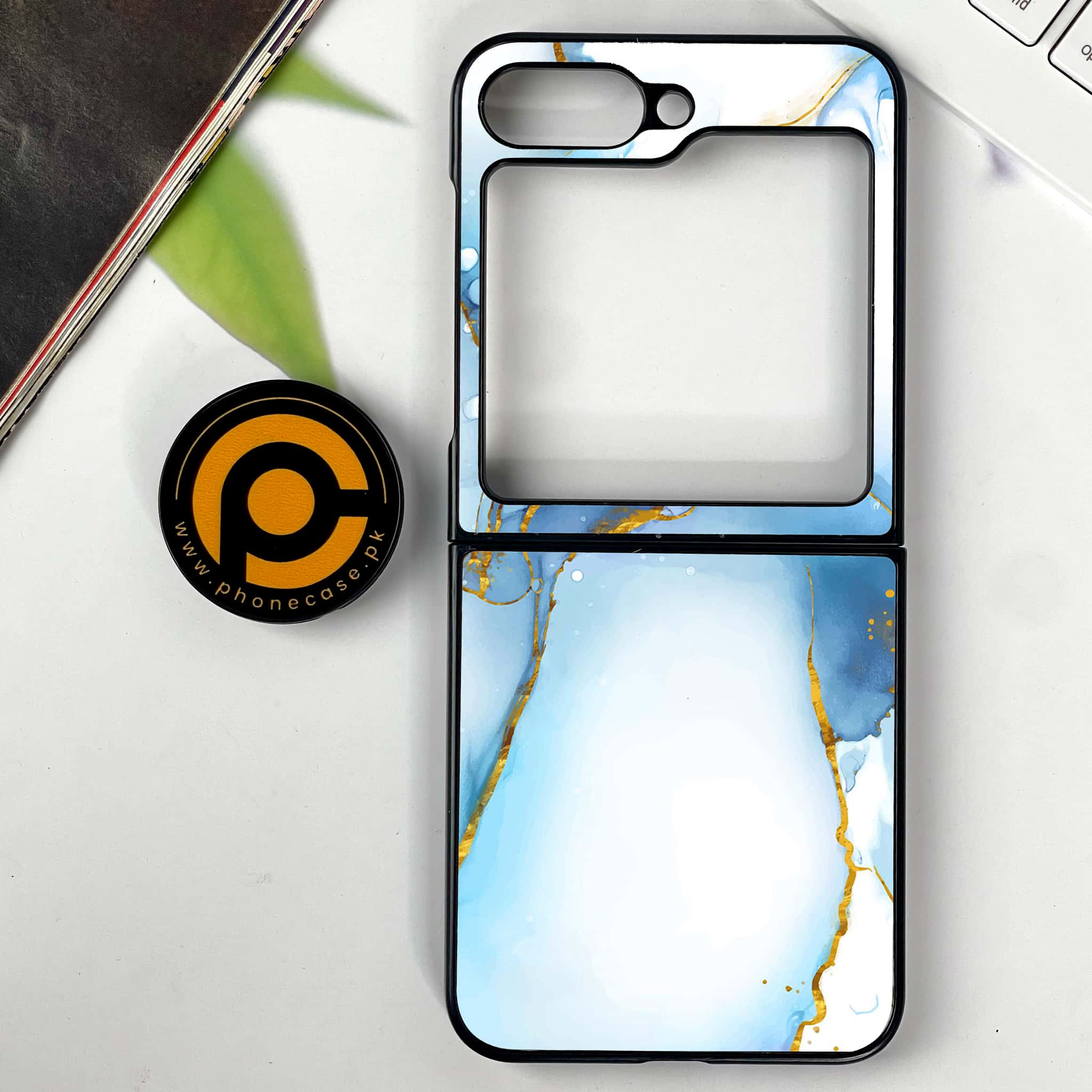 Galaxy Z Flip 7 - Blue Marble 2.0 Series - Premium Metal Printed soft Bumper shock Proof Case