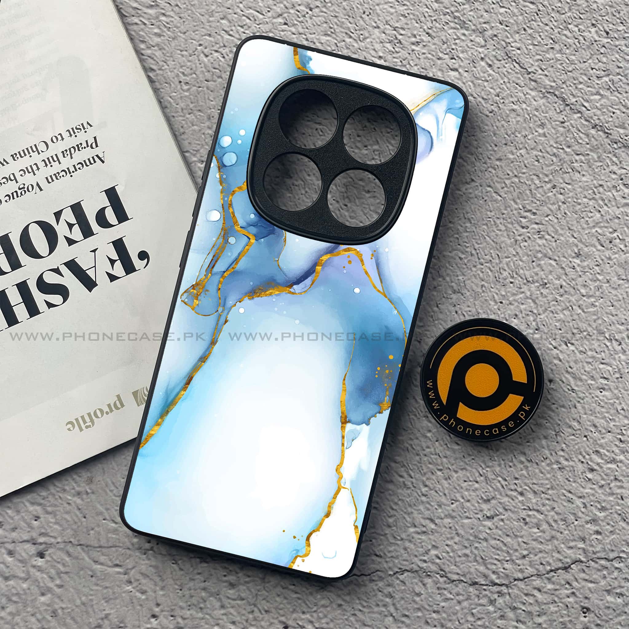 Redmi Note 14 Pro Plus 5G - Blue Marble 2.0 Series - Premium Printed Glass soft Bumper shock Proof Case