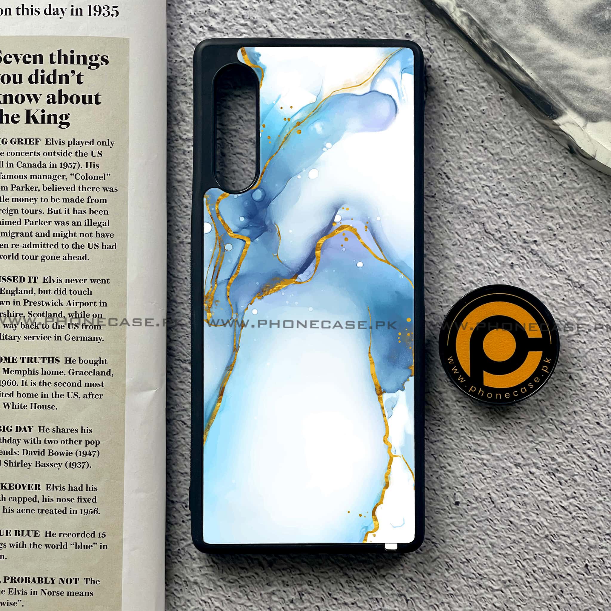 LG G9 - Blue Marble 2.0 Series - Premium Metal Printed soft Bumper shock Proof Case