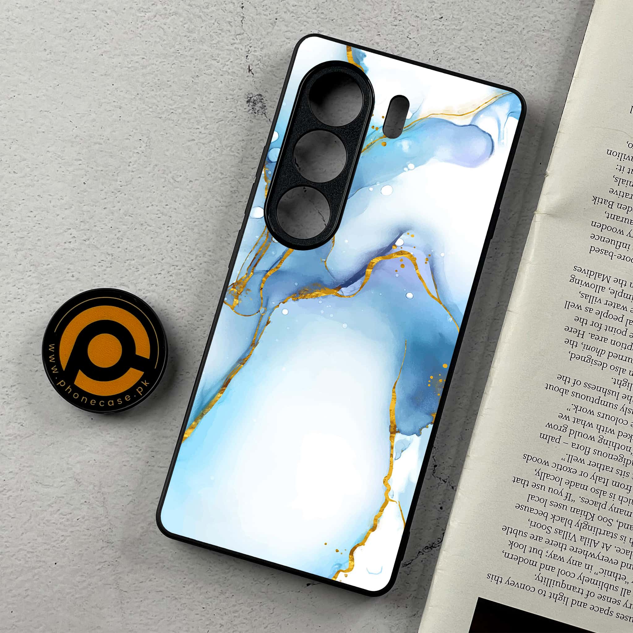 Tecno Camon 40 - Blue Marble 2.0 Series  - Premium Metal Printed Soft Bumper Shockproof Case