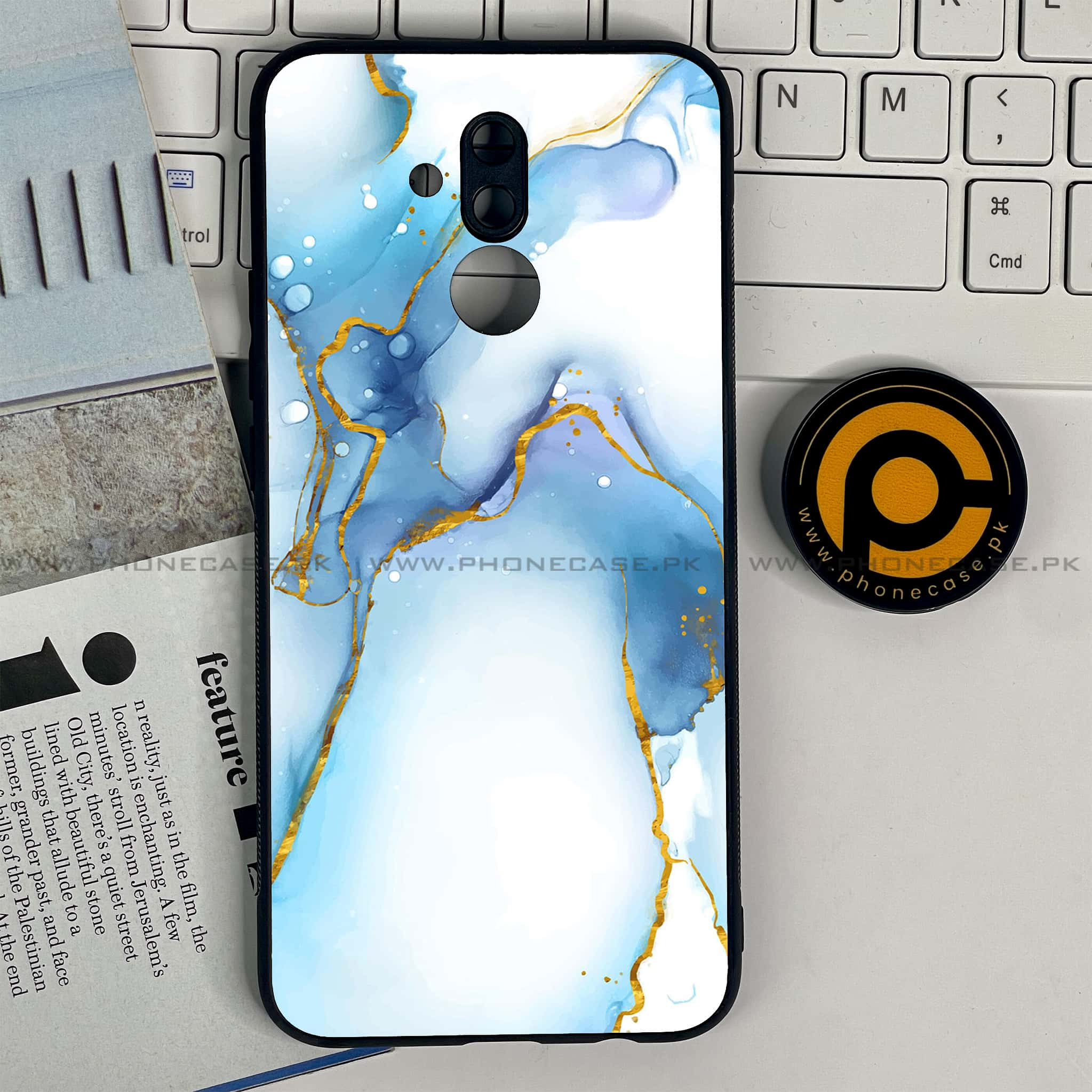 Huawei Mate 20 Lite - Blue Marble 2.0 Series - Premium Printed Glass soft Bumper shock Proof Case