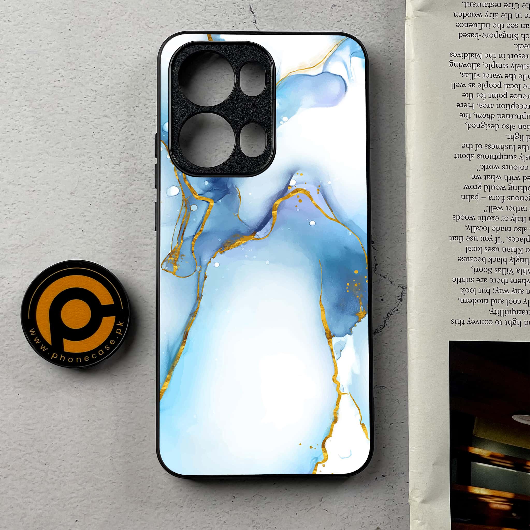 Oppo Reno 13 Pro - Blue Marble 2.0 Series - Premium Metal Printed Soft Bumper Shockproof Case