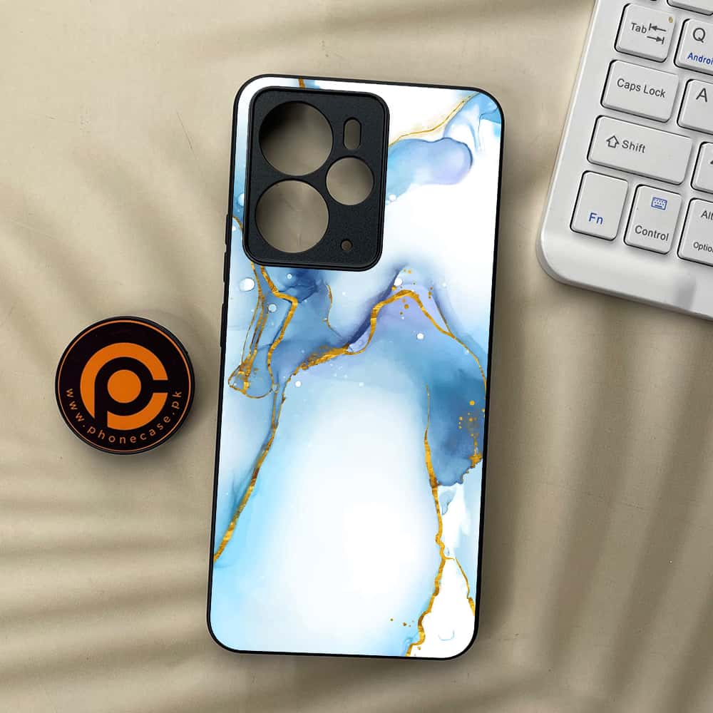 Realme 14T 5G - Blue Marble 2.0 Series - Premium Metal Printed soft Bumper Shock Proof Case