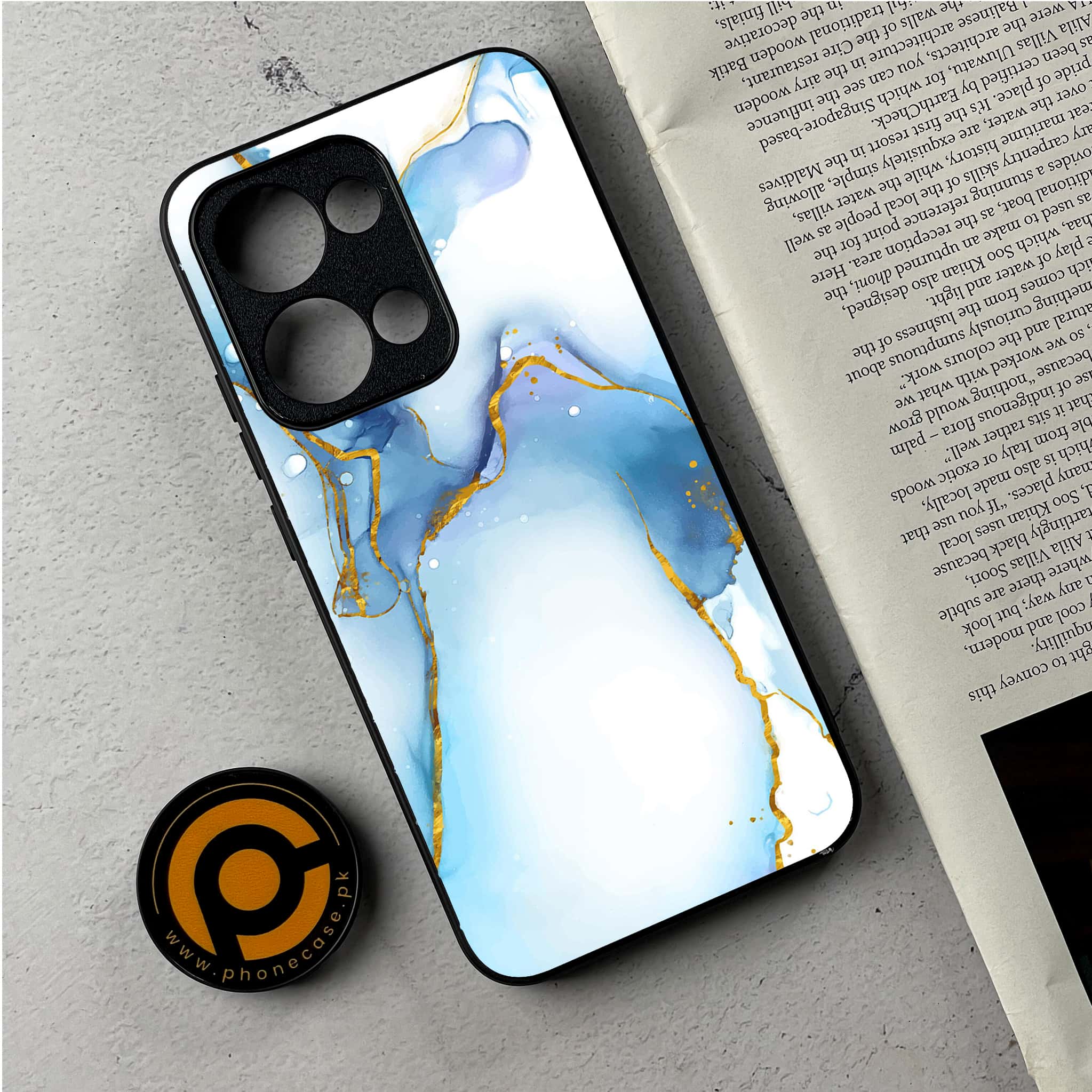 Oppo Reno 13 - Blue Marble 2.0 Series - Premium Metal Printed Soft Bumper Shockproof Case
