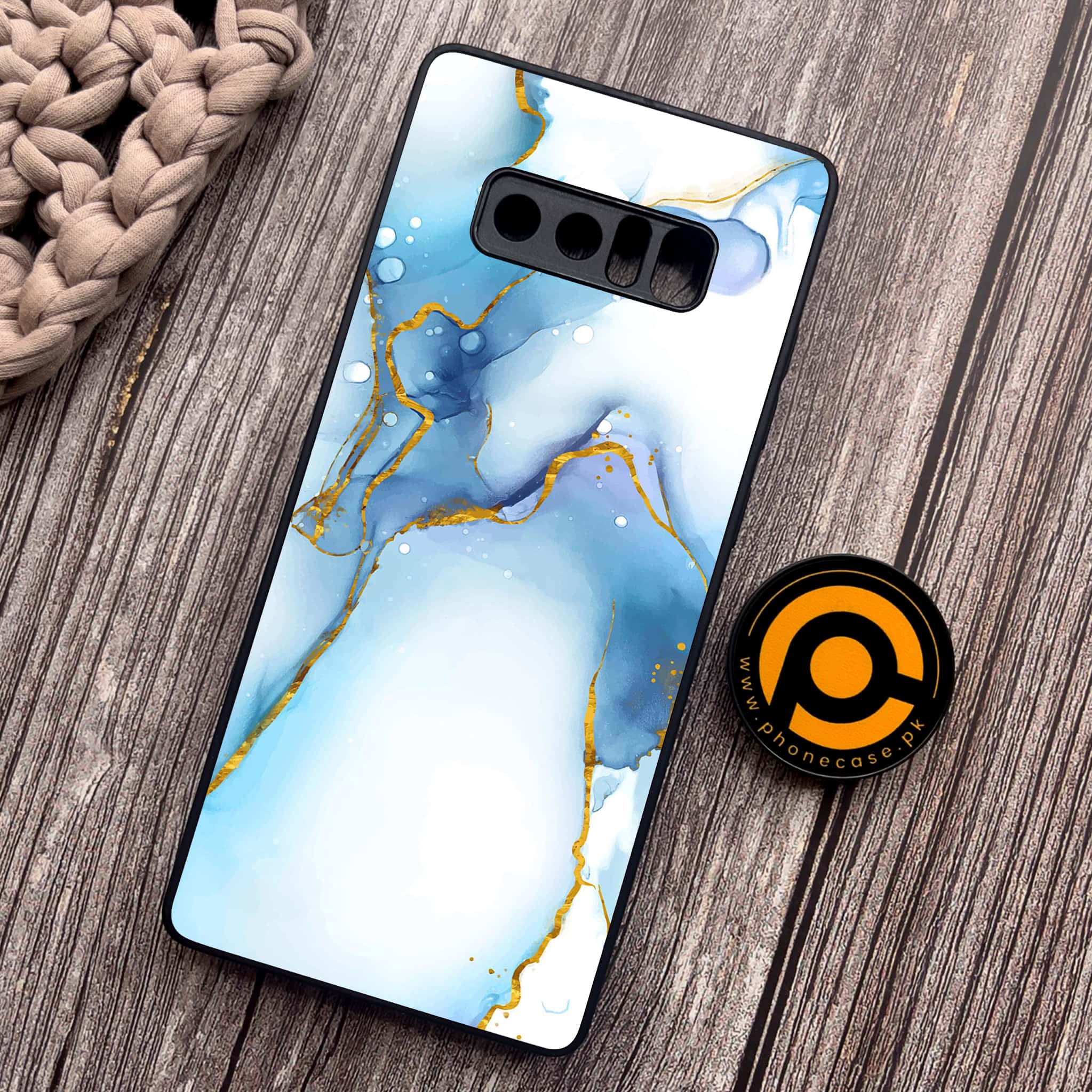 Samsung Galaxy Note 8 - Blue Marble 2.0 Series - Premium Metal Printed soft Bumper shock Proof Case